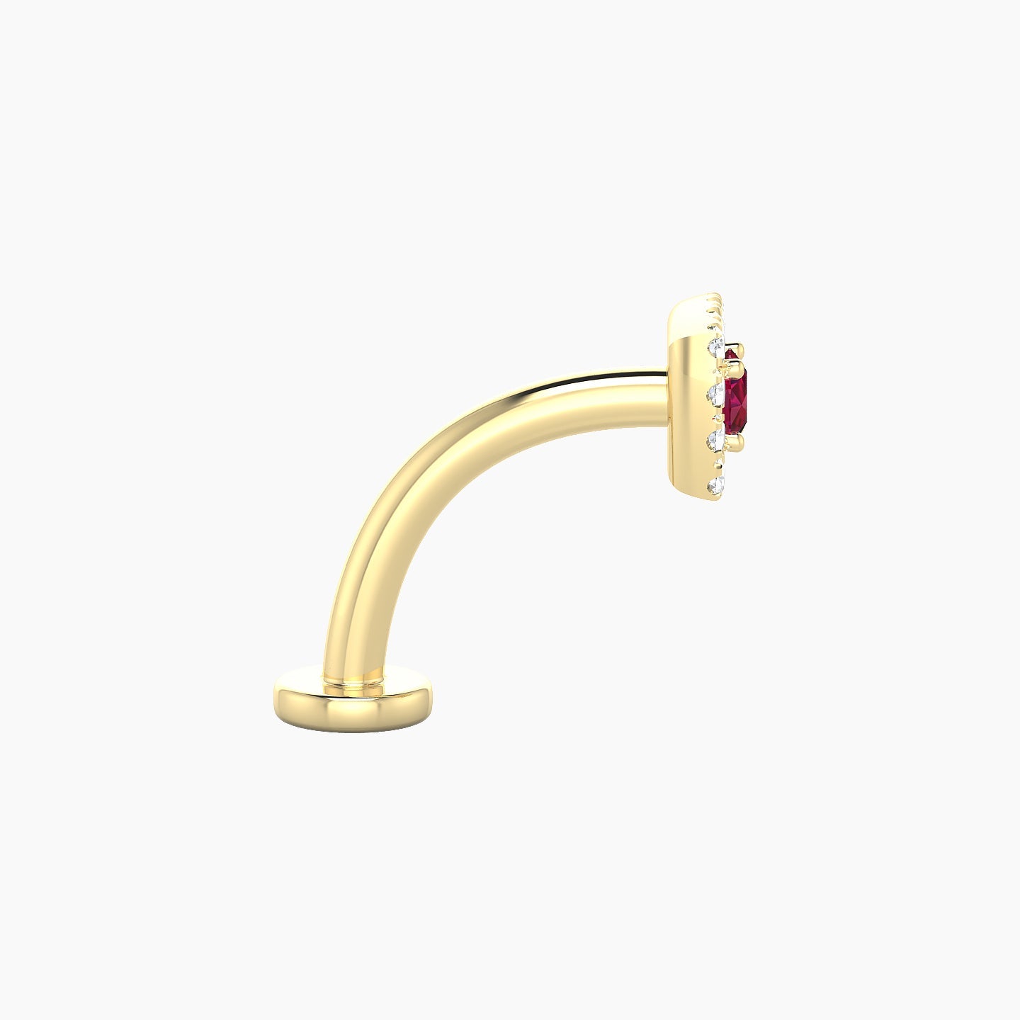 Diane | 18k Yellow Gold 10 mm 5 mm Ruby & Diamond Floating Navel Piercing