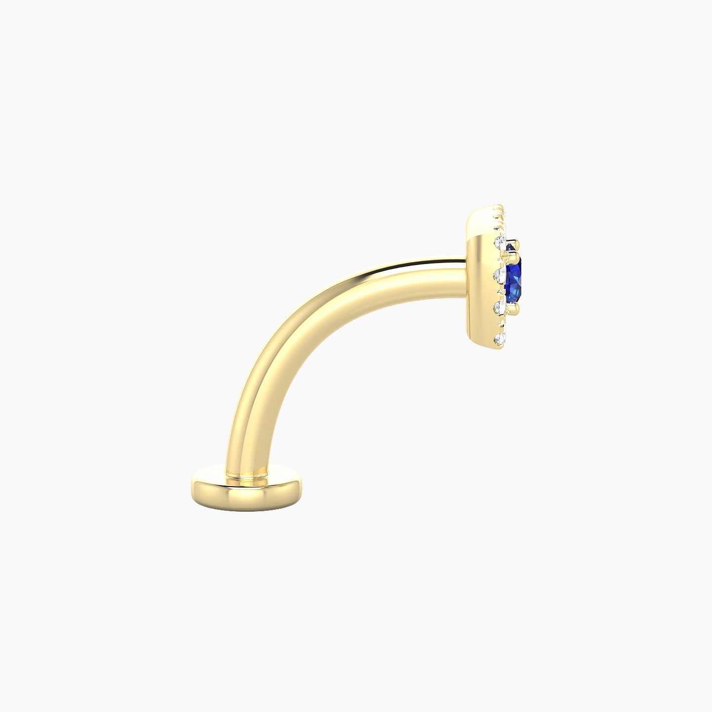 Diane | 18k Yellow Gold 10 mm 5 mm Sapphire & Diamond Floating Navel Piercing