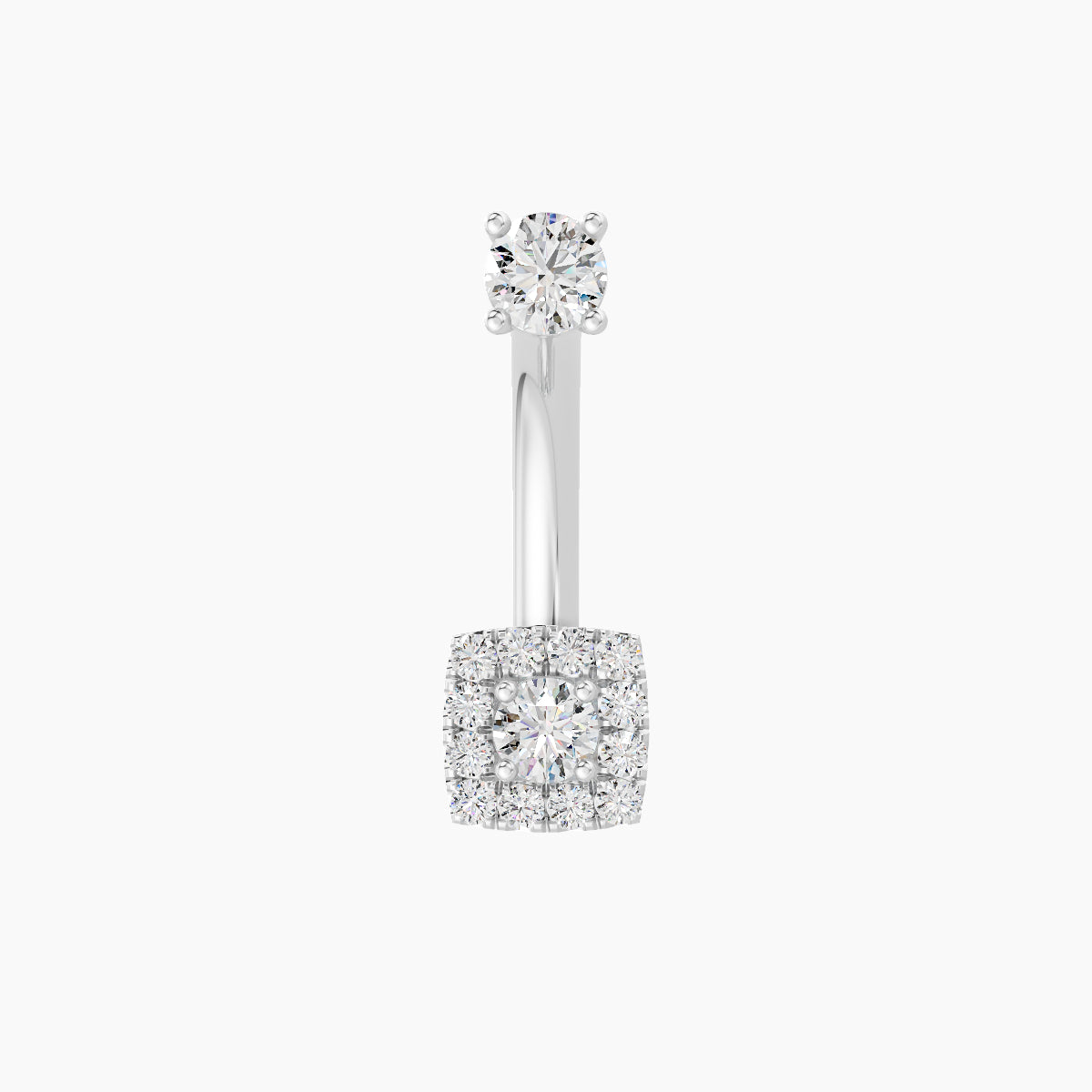 Diane | 18k White Gold 5 mm 10 mm Diamond Navel Piercing