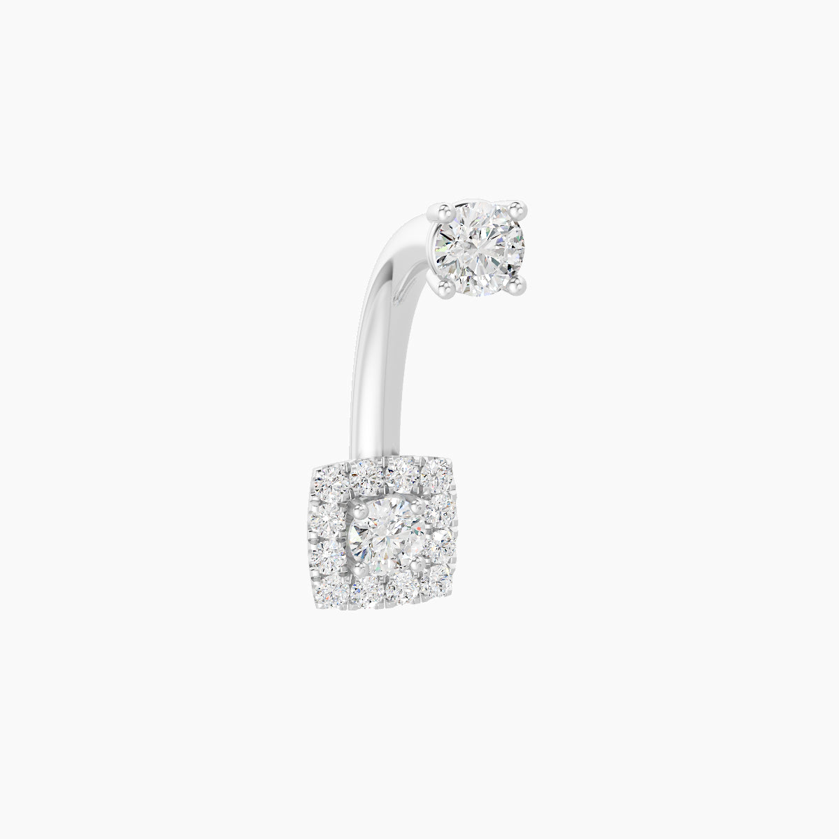 Diane | 18k White Gold 5 mm 10 mm Diamond Navel Piercing