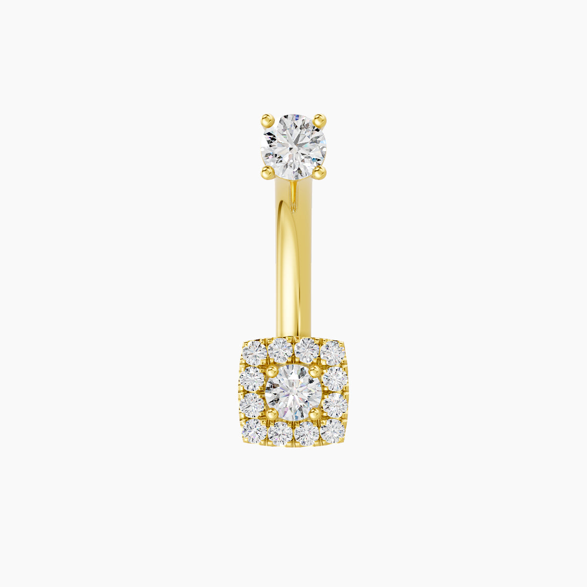 Diane | 18k Yellow Gold 5 mm 10 mm Diamond Navel Piercing