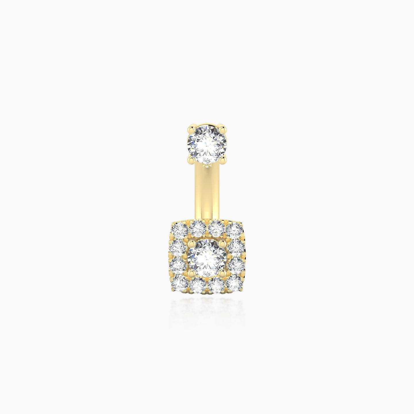Diane | 18k Yellow Gold 10 mm 5 mm Diamond Navel Piercing