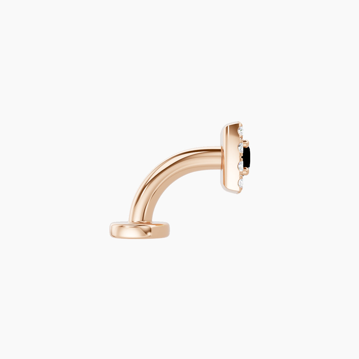 Diane | 18k Rose Gold 6 mm 5 mm Black Diamond & Diamond Floating Navel Piercing