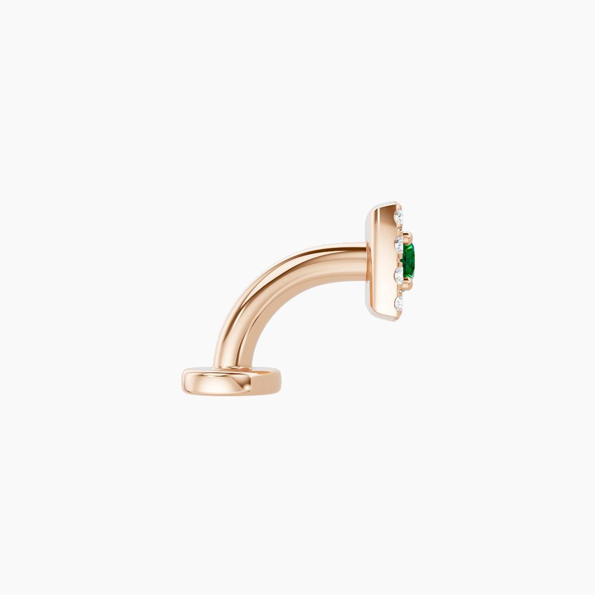 Diane | 18k Rose Gold 6 mm 5 mm Emerald & Diamond Floating Navel Piercing