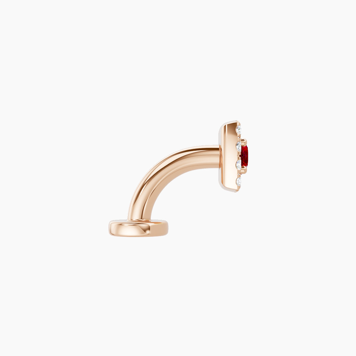 Diane | 18k Rose Gold 6 mm 5 mm Ruby & Diamond Floating Navel Piercing