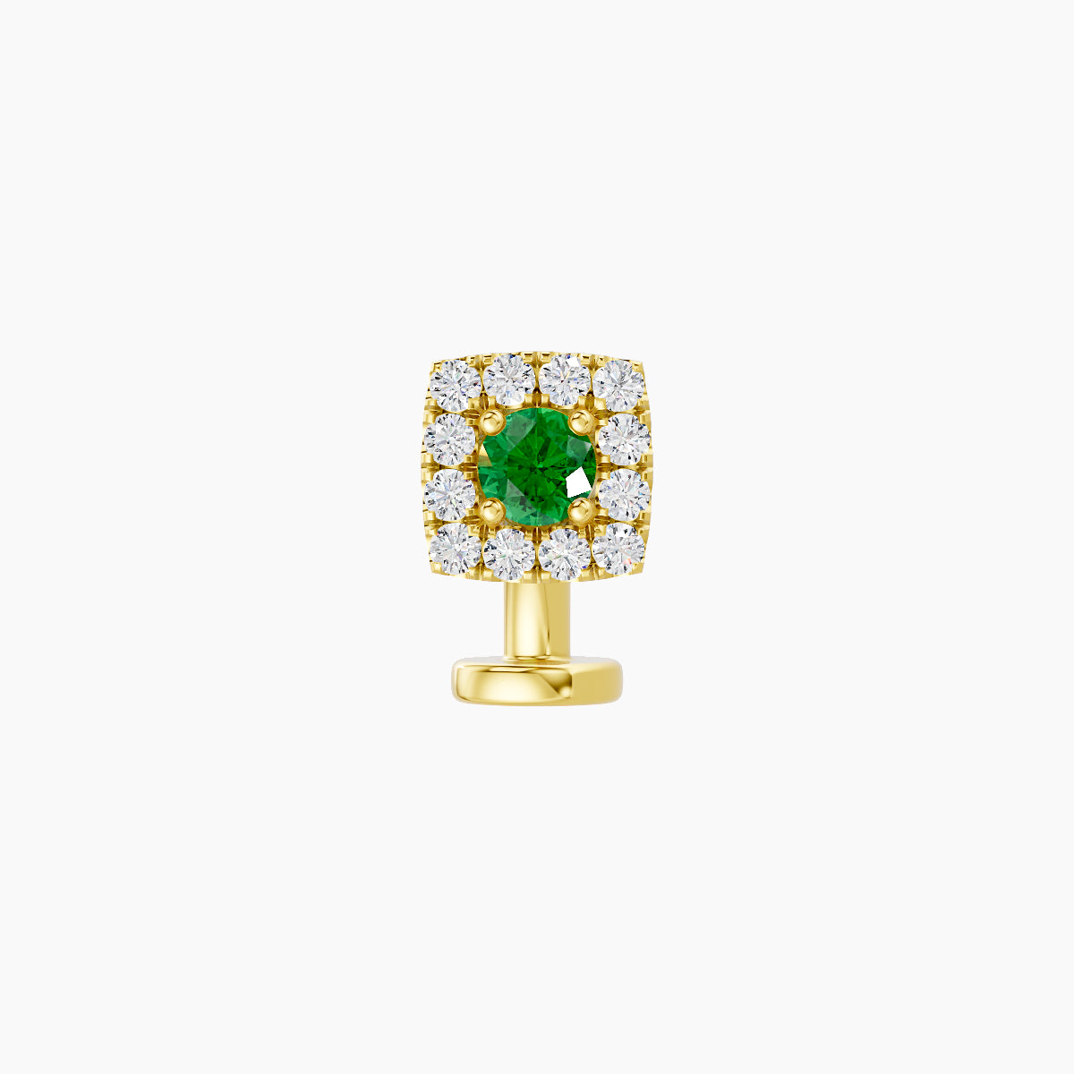 Diane | 18k Yellow Gold 6 mm 5 mm Emerald & Diamond Floating Navel Piercing