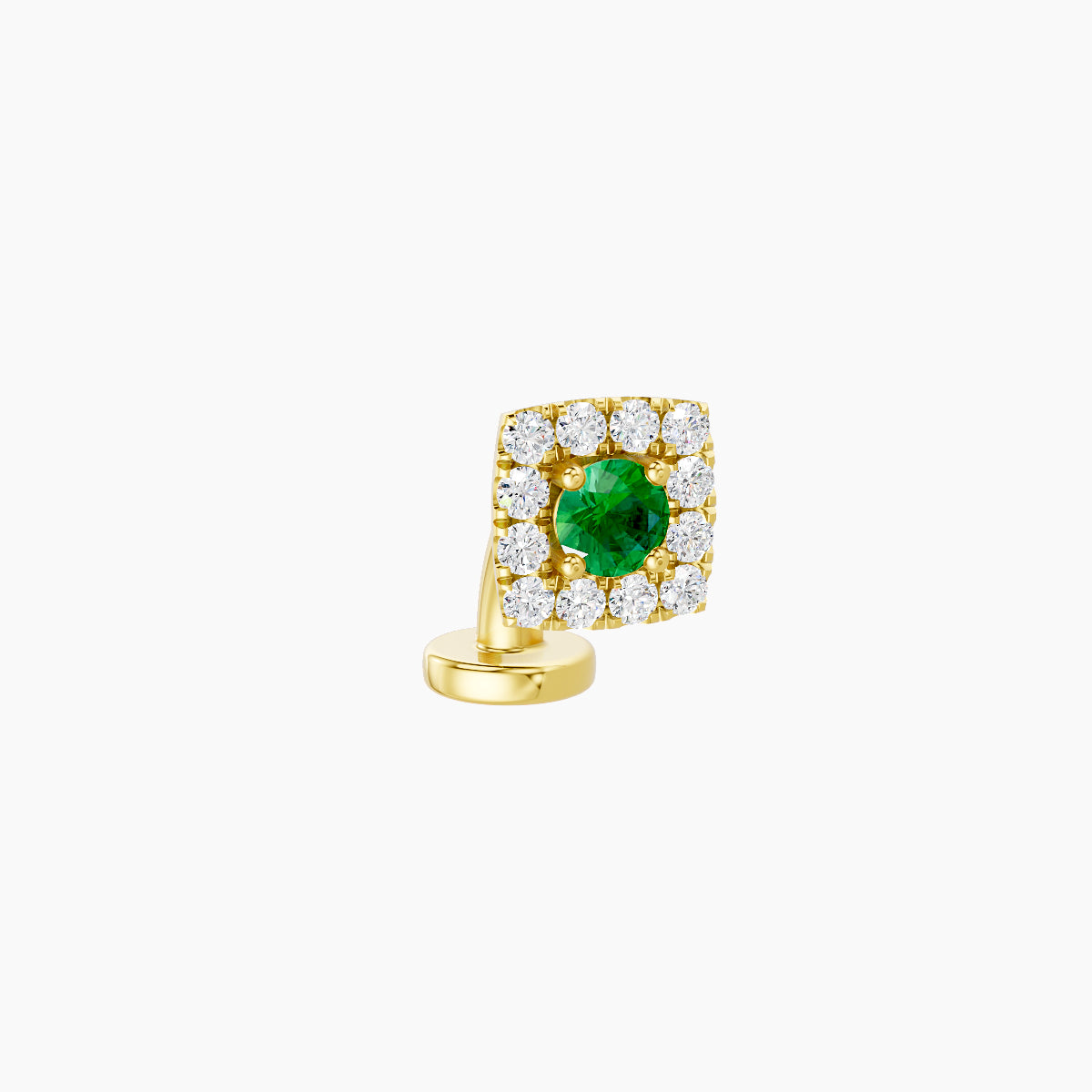 Diane | 18k Yellow Gold 6 mm 5 mm Emerald & Diamond Floating Navel Piercing