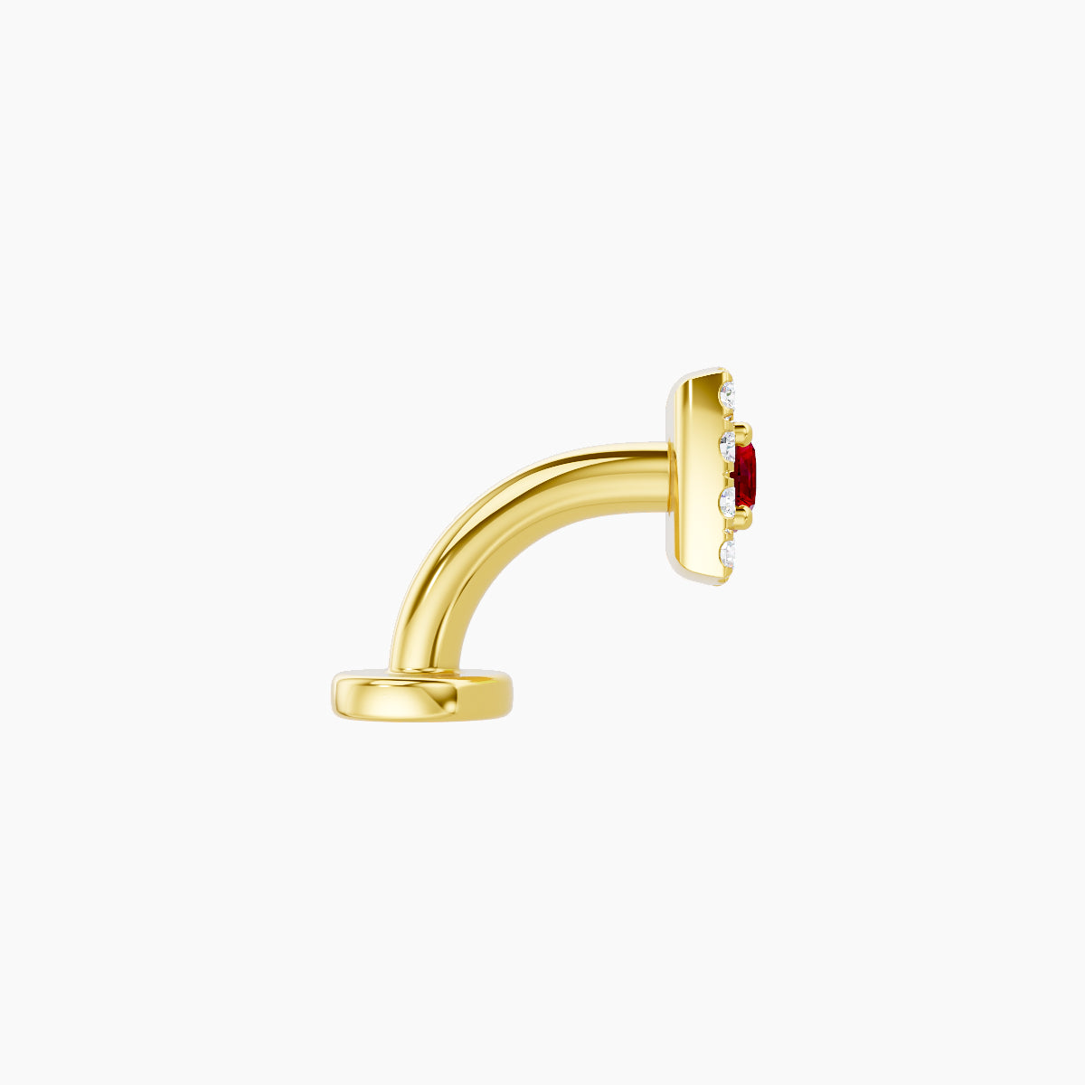 Diane | 18k Yellow Gold 6 mm 5 mm Ruby & Diamond Floating Navel Piercing