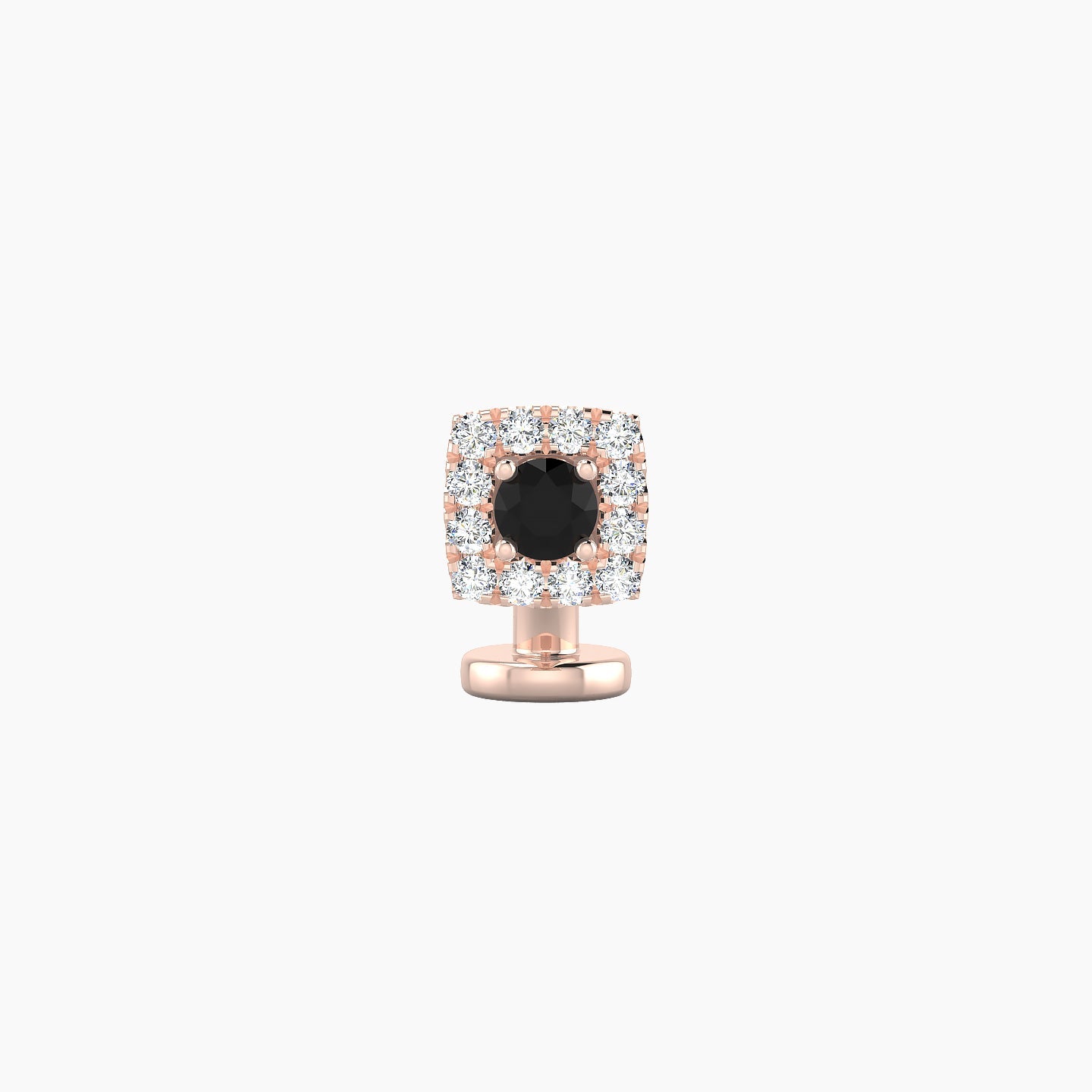 Diane | 18k Rose Gold 6 mm 5 mm Black Diamond & Diamond Floating Navel Piercing