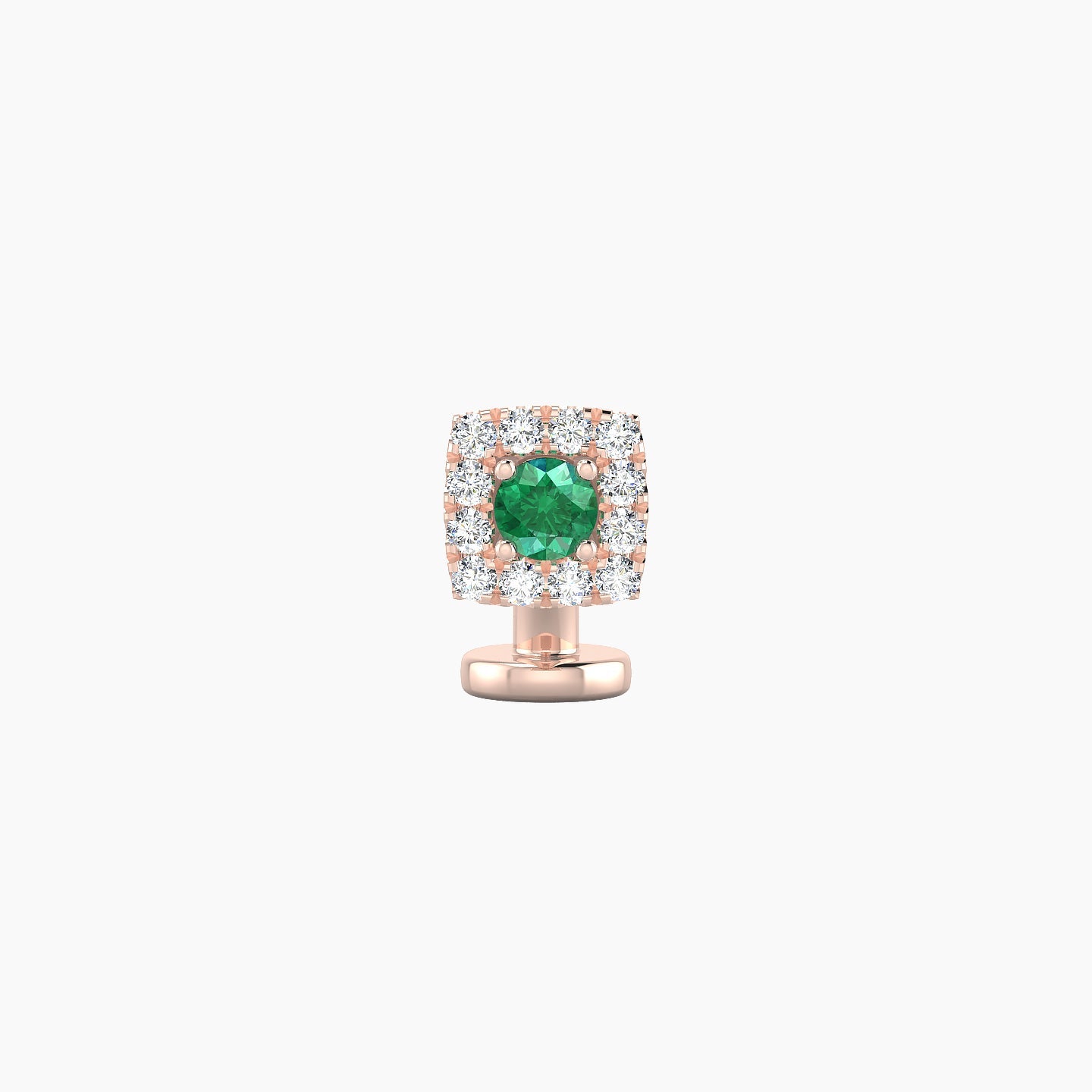 Diane | 18k Rose Gold 6 mm 5 mm Emerald & Diamond Floating Navel Piercing