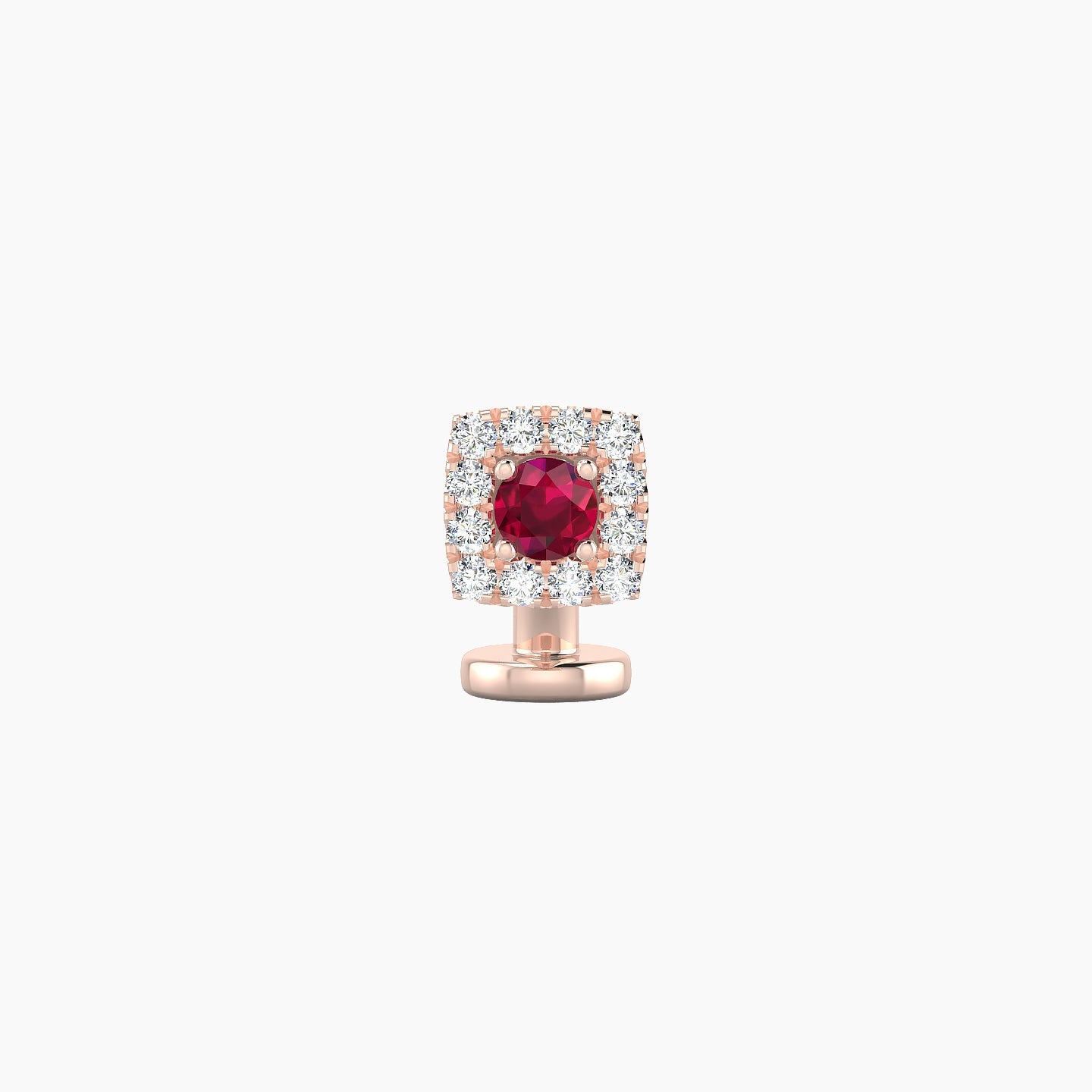Diane | 18k Rose Gold 6 mm 5 mm Ruby & Diamond Floating Navel Piercing