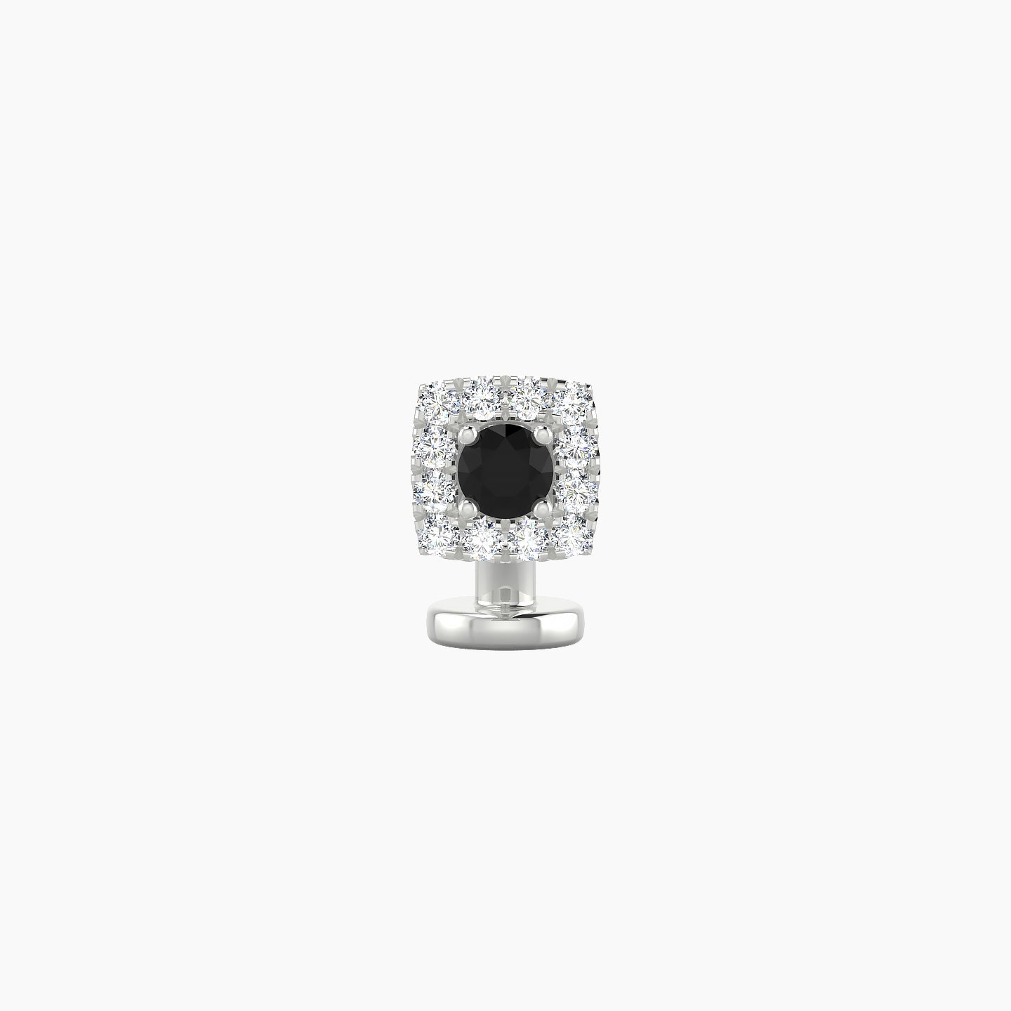 Diane | 18k White Gold 6 mm 5 mm Black Diamond & Diamond Floating Navel Piercing