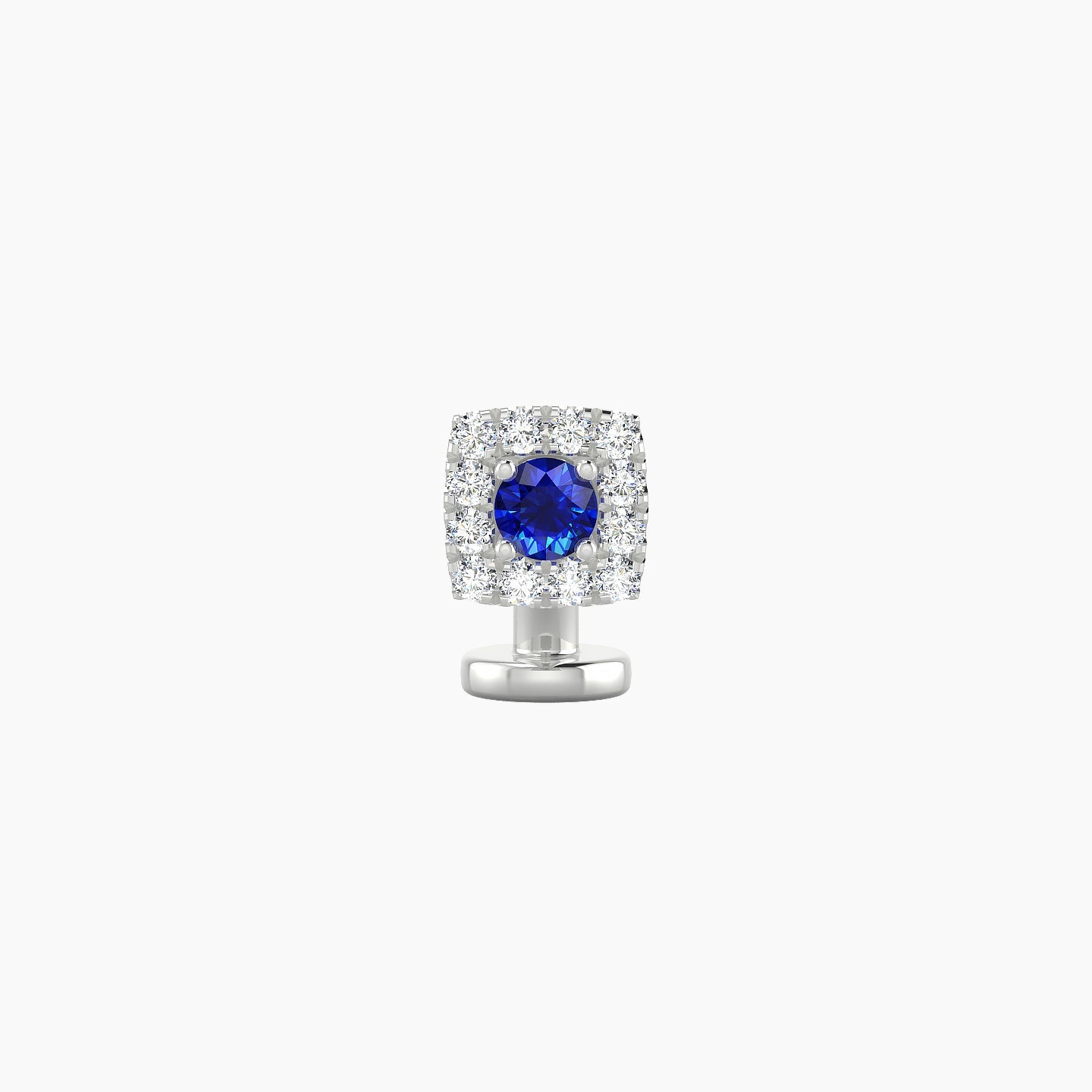 Diane | 18k White Gold 6 mm 5 mm Sapphire & Diamond Floating Navel Piercing