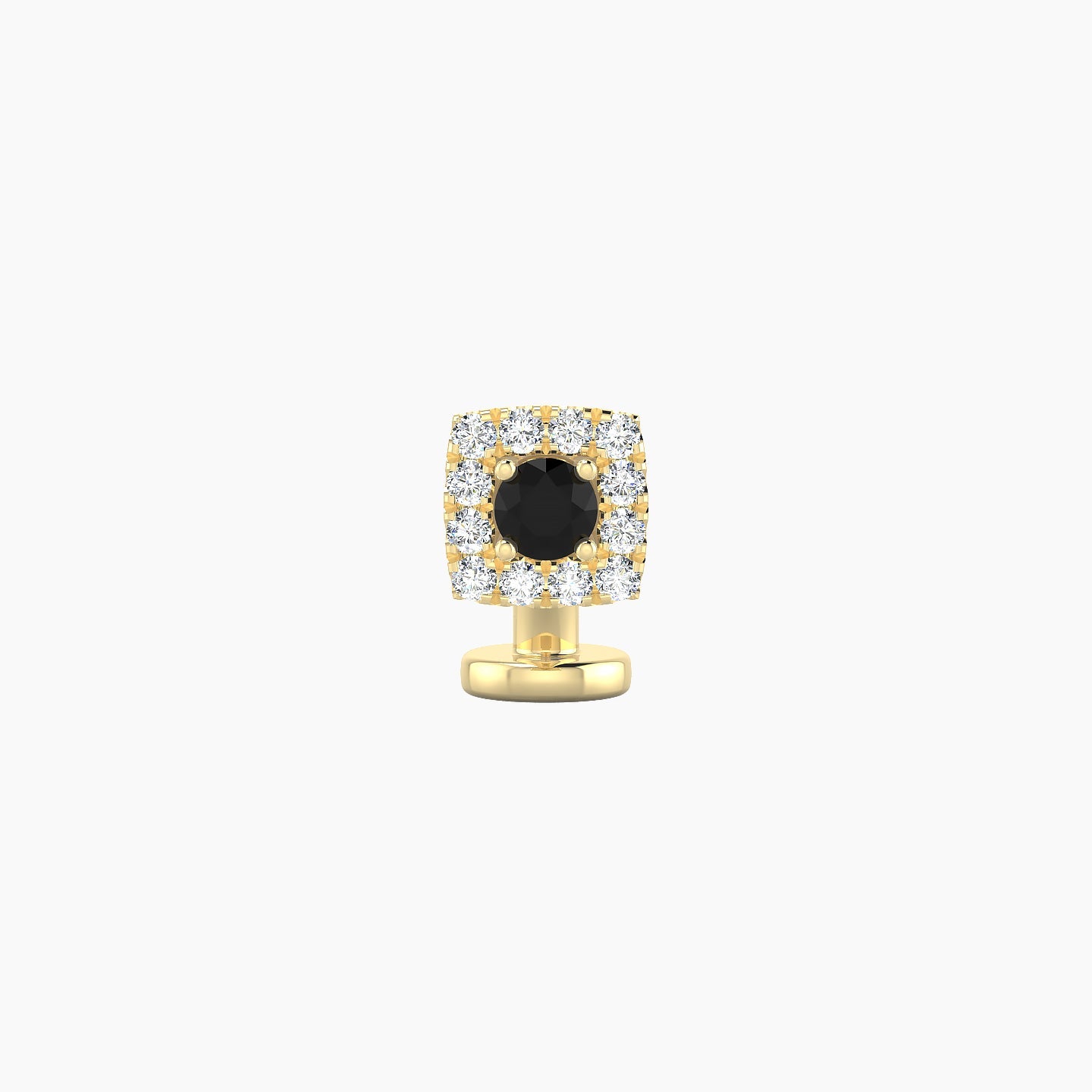 Diane | 18k Yellow Gold 6 mm 5 mm Black Diamond & Diamond Floating Navel Piercing