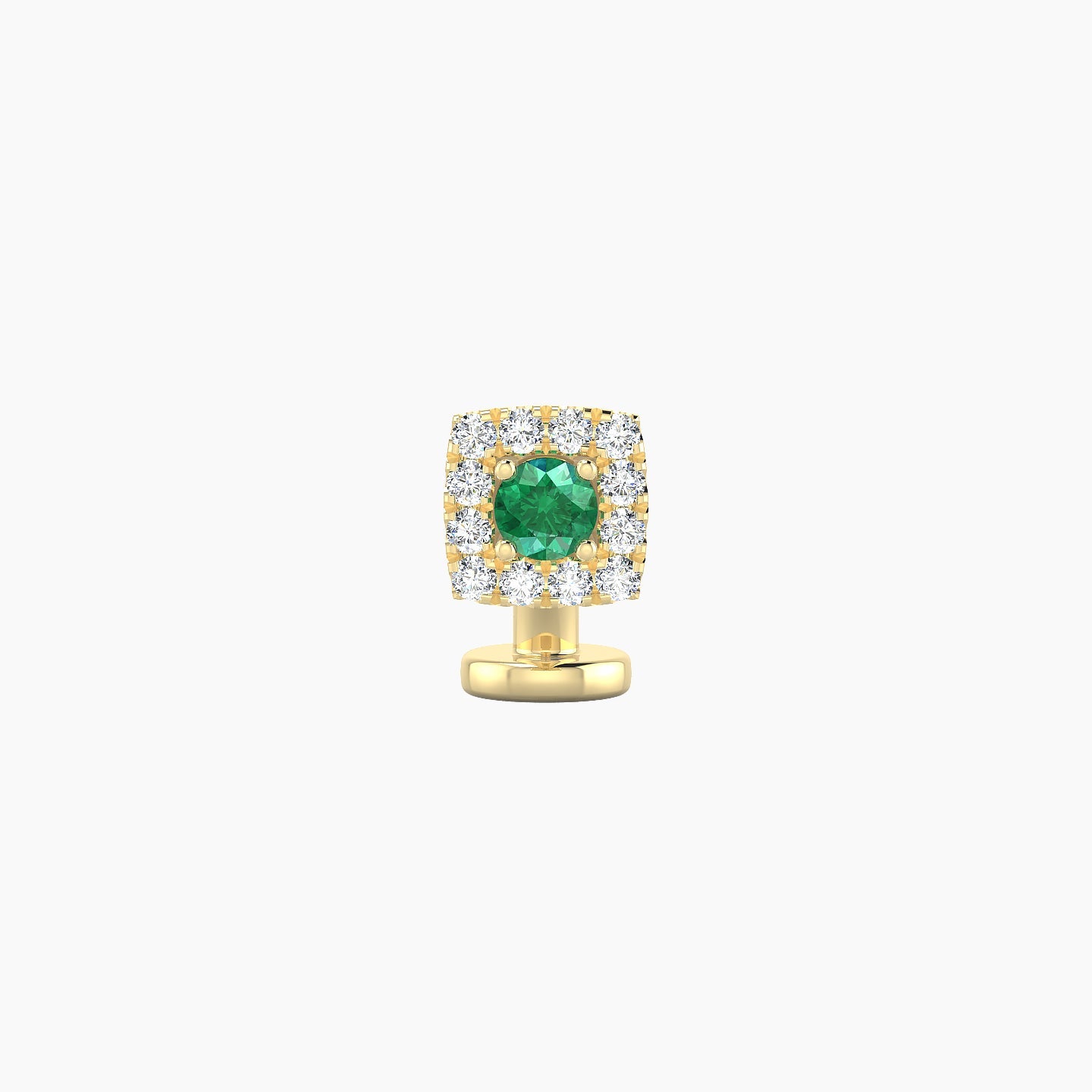 Diane | 18k Yellow Gold 6 mm 5 mm Emerald & Diamond Floating Navel Piercing