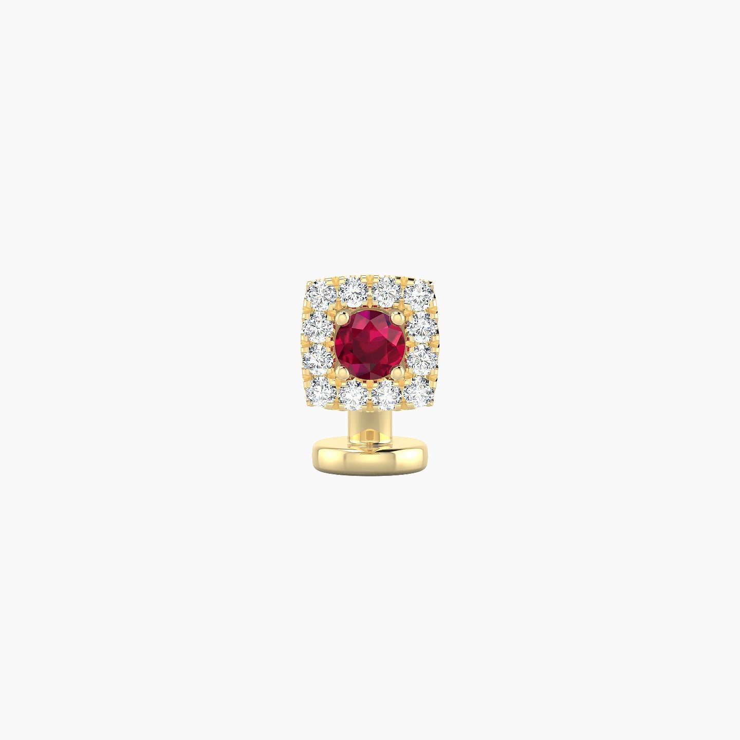 Diane | 18k Yellow Gold 6 mm 5 mm Ruby & Diamond Floating Navel Piercing
