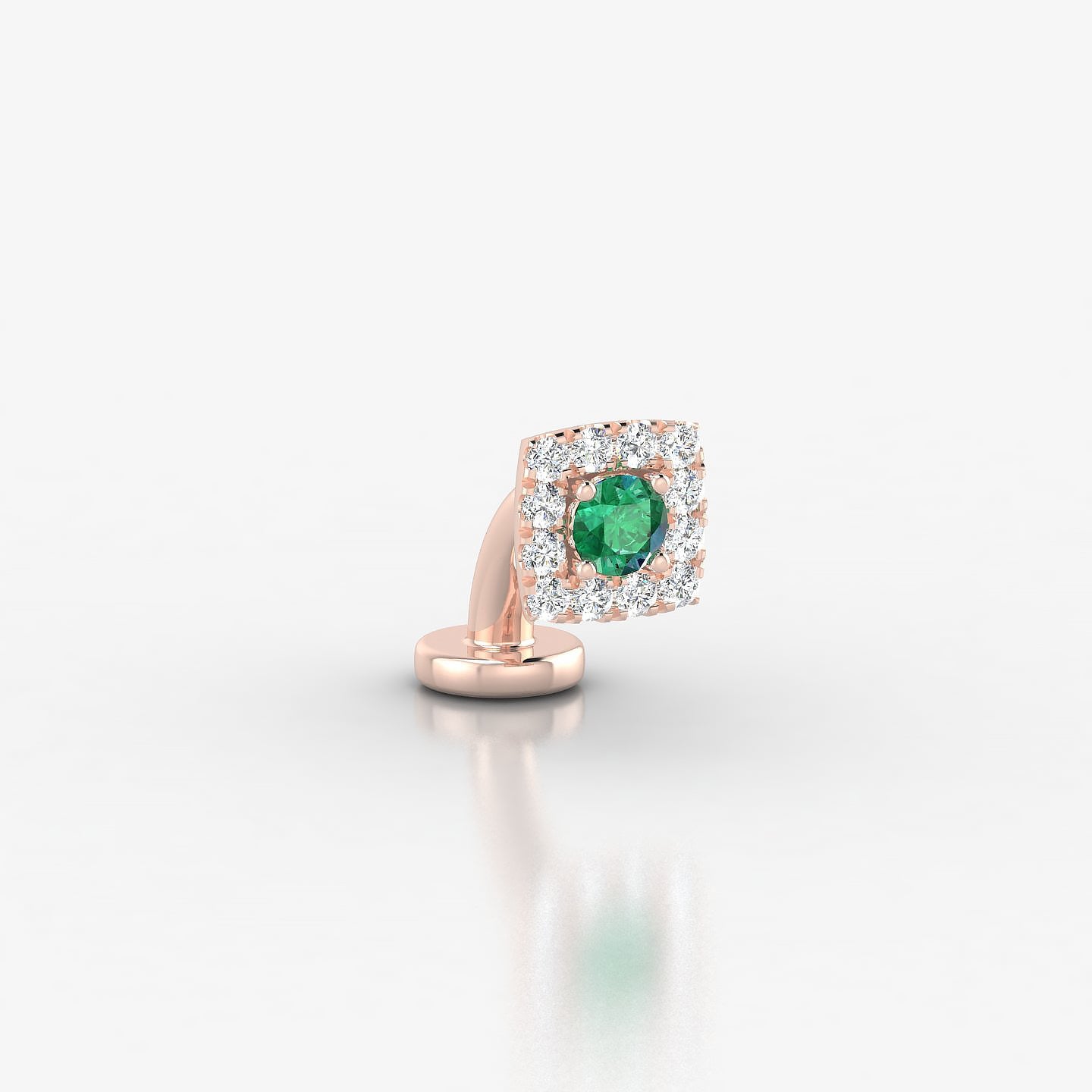 Diane | 18k Rose Gold 6 mm 5 mm Emerald & Diamond Floating Navel Piercing