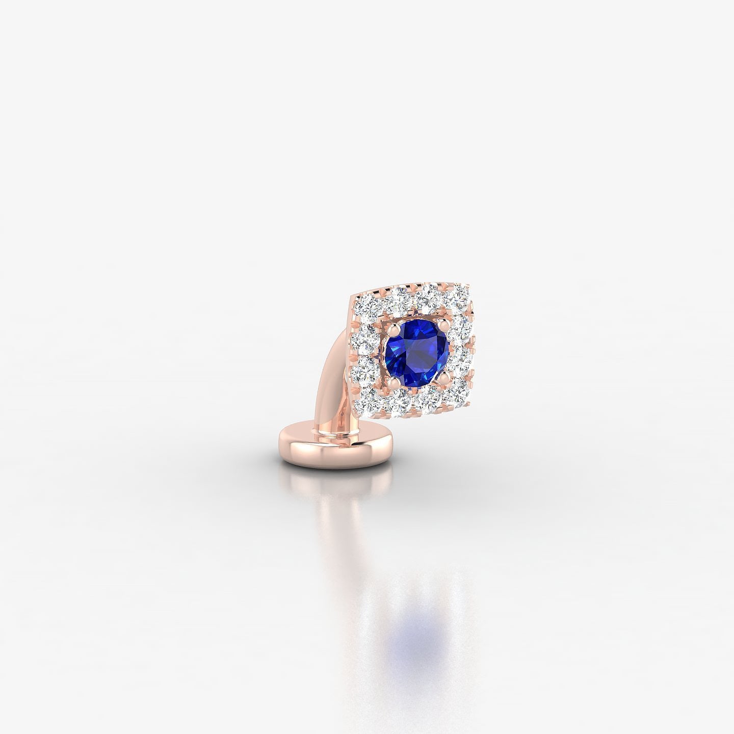 Diane | 18k Rose Gold 6 mm 5 mm Sapphire & Diamond Floating Navel Piercing