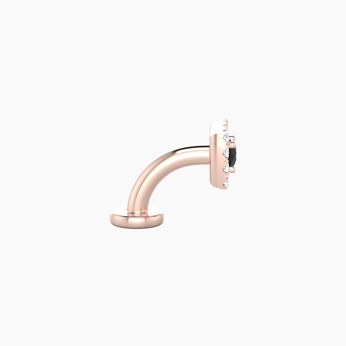 Diane | 18k Rose Gold 6 mm 5 mm Black Diamond & Diamond Floating Navel Piercing