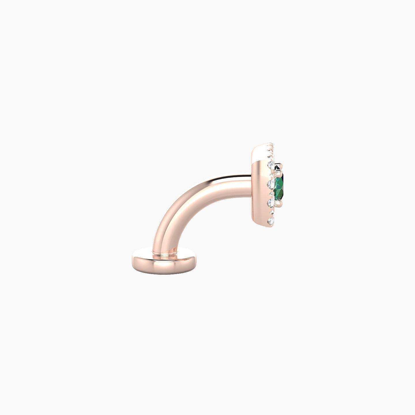 Diane | 18k Rose Gold 6 mm 5 mm Emerald & Diamond Floating Navel Piercing