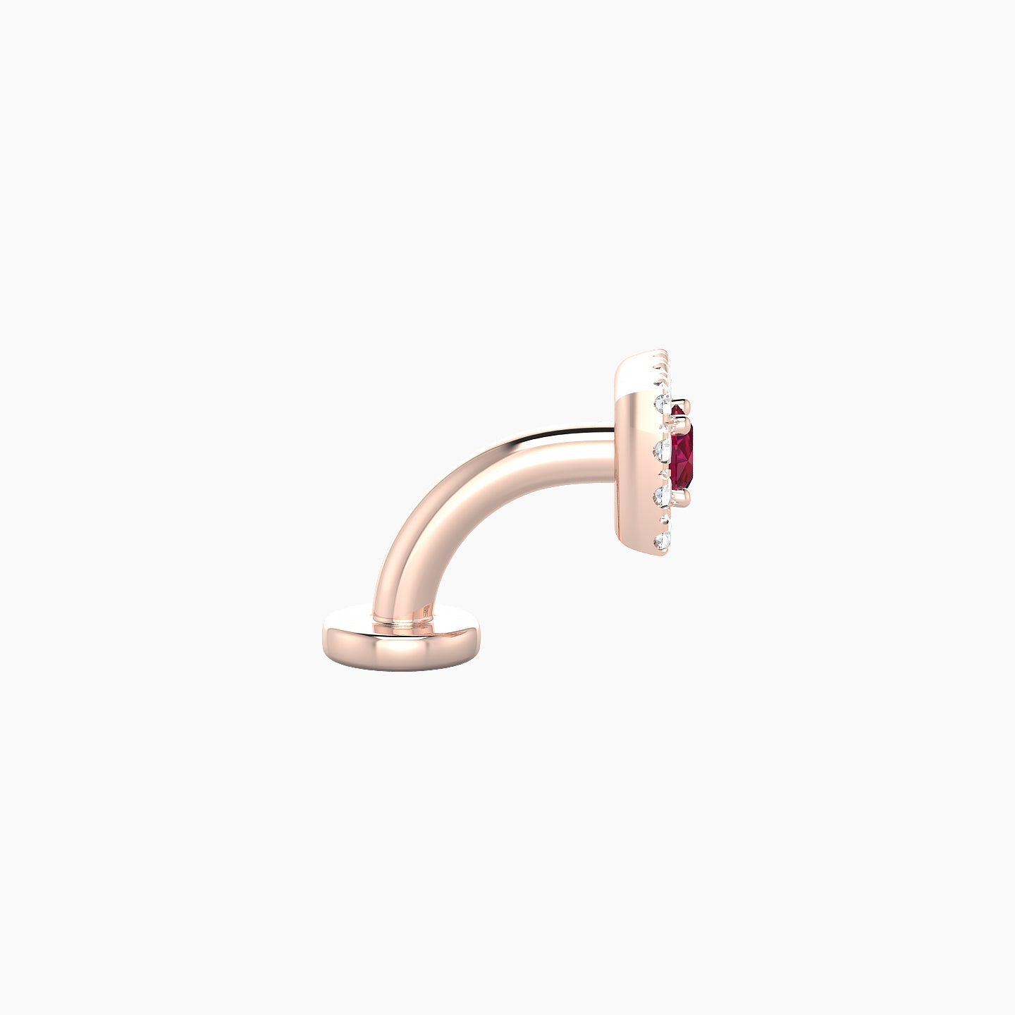 Diane | 18k Rose Gold 6 mm 5 mm Ruby & Diamond Floating Navel Piercing