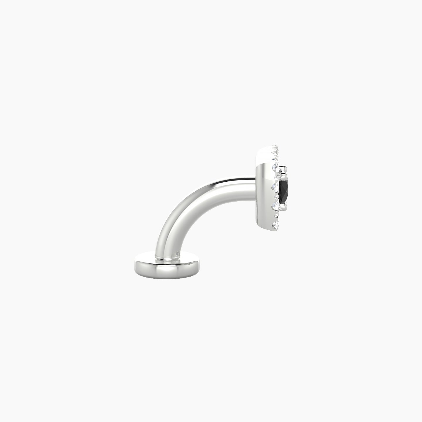 Diane | 18k White Gold 6 mm 5 mm Black Diamond & Diamond Floating Navel Piercing