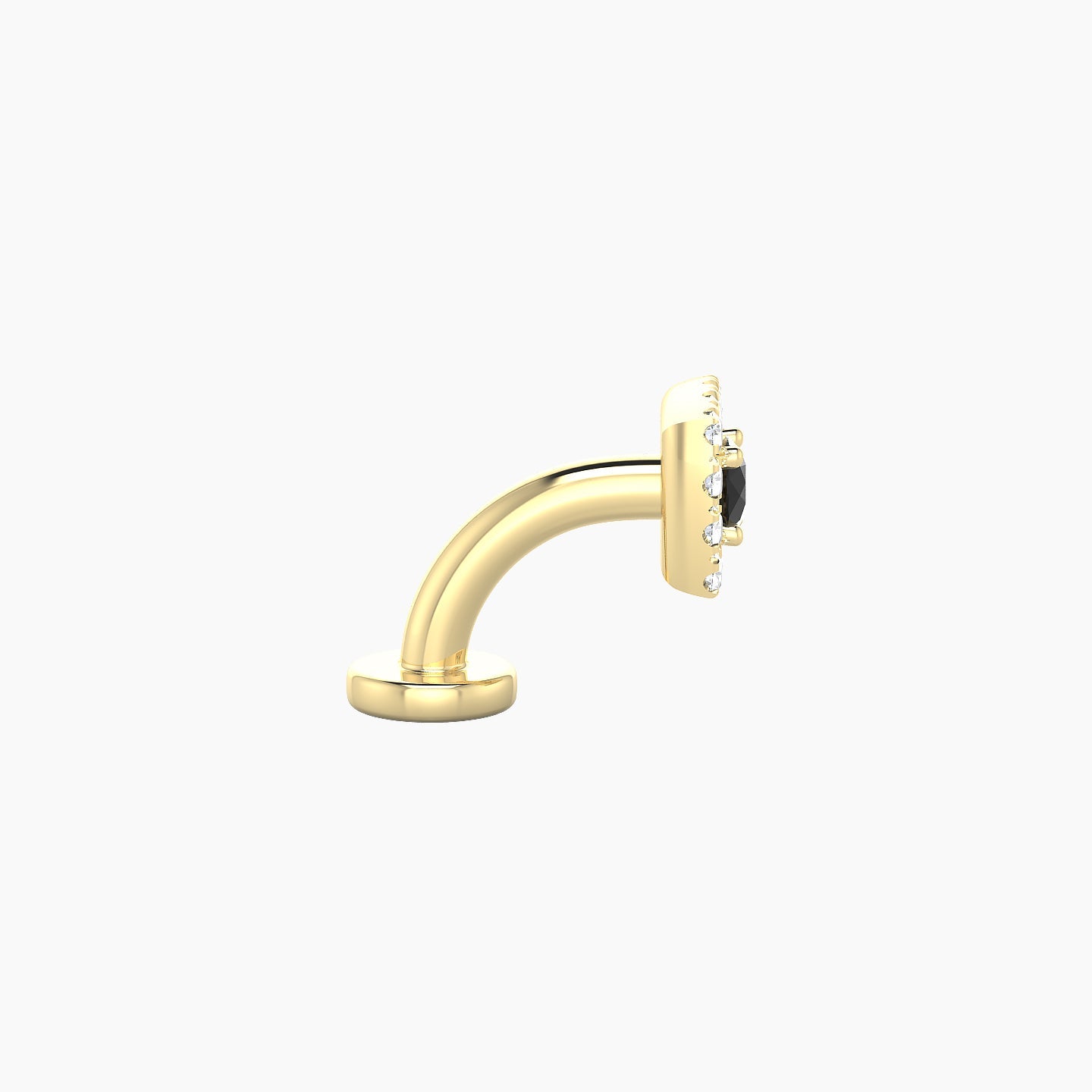 Diane | 18k Yellow Gold 6 mm 5 mm Black Diamond & Diamond Floating Navel Piercing