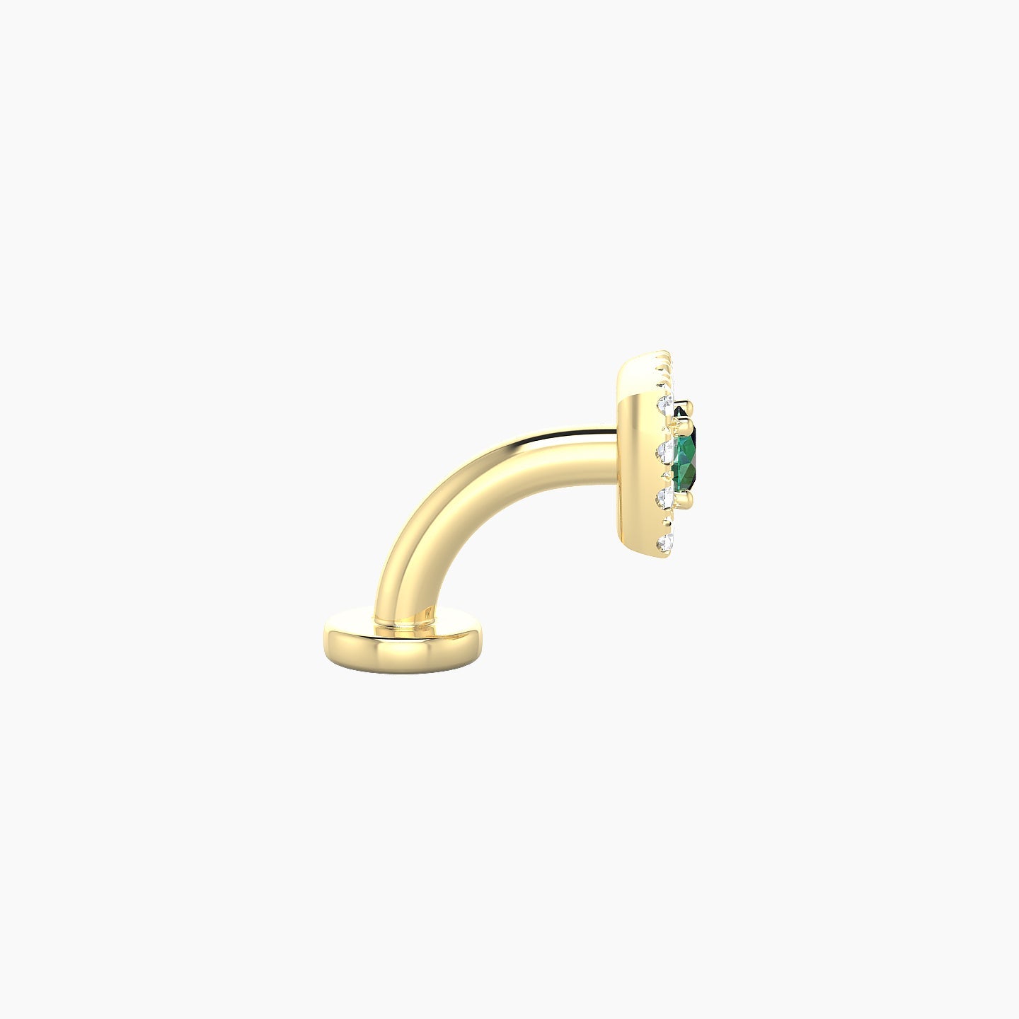 Diane | 18k Yellow Gold 6 mm 5 mm Emerald & Diamond Floating Navel Piercing