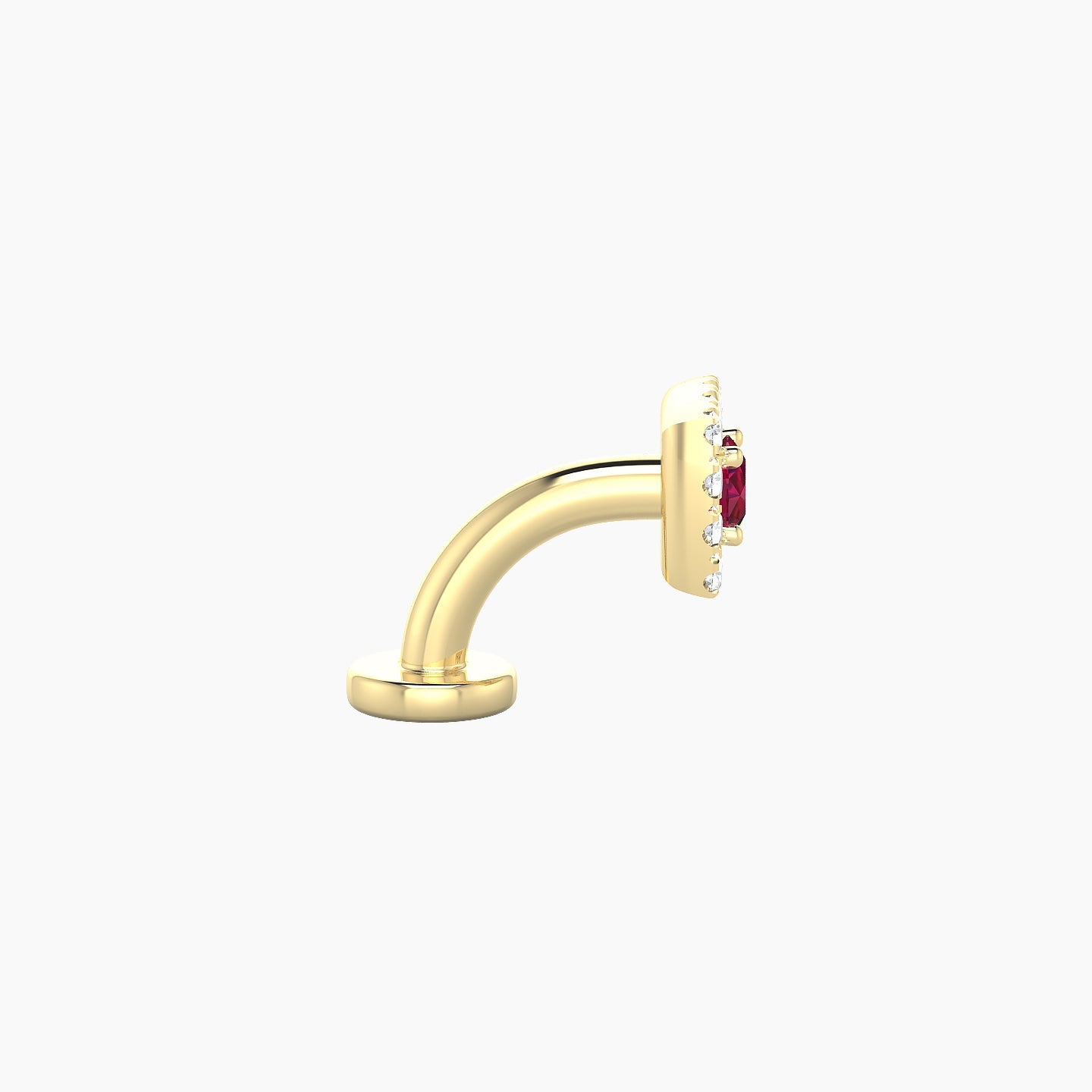 Diane | 18k Yellow Gold 6 mm 5 mm Ruby & Diamond Floating Navel Piercing