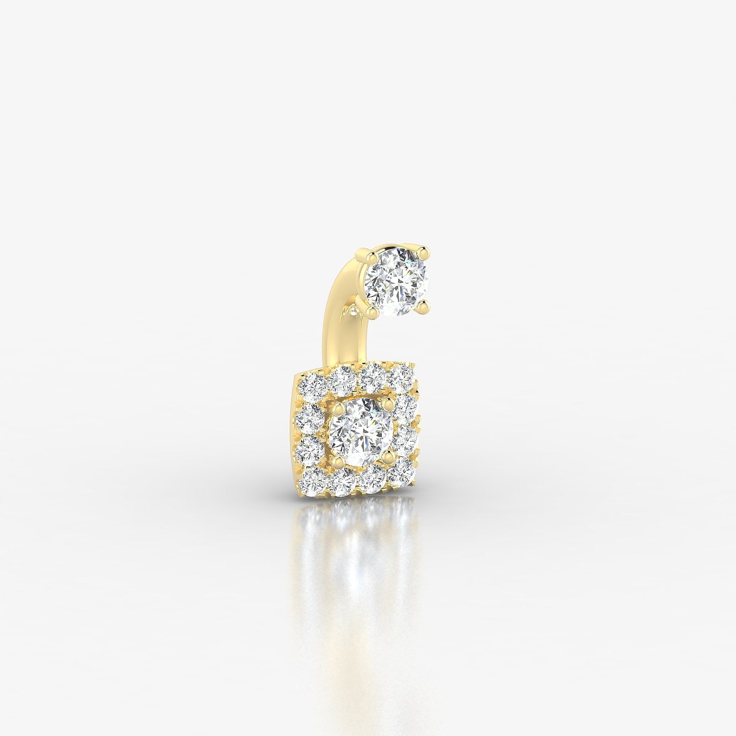 Diane | 18k Yellow Gold 6 mm 5 mm Diamond Navel Piercing