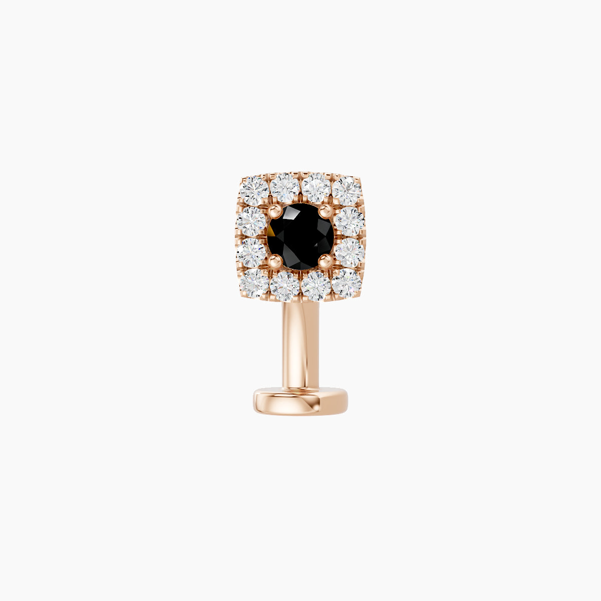 Diane | 18k Rose Gold 8 mm 5 mm Black Diamond & Diamond Floating Navel Piercing