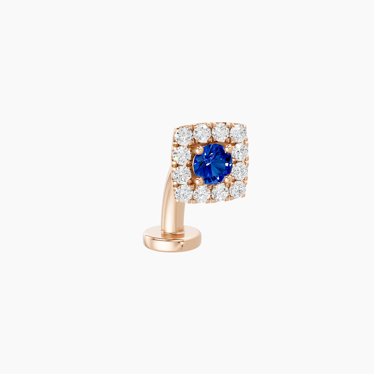 Diane | 18k Rose Gold 8 mm 5 mm Sapphire & Diamond Floating Navel Piercing