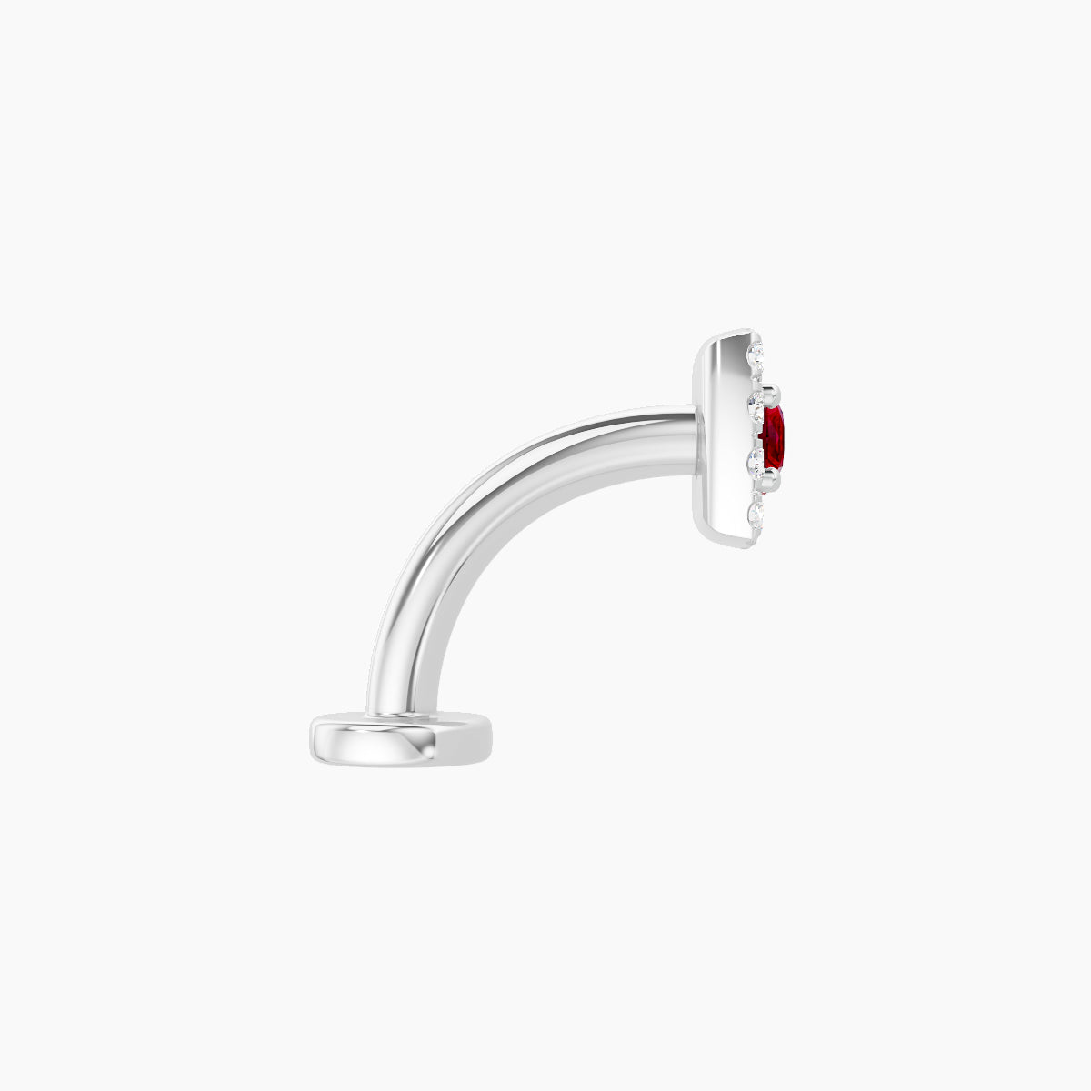 Diane | 18k White Gold 8 mm 5 mm Ruby & Diamond Floating Navel Piercing