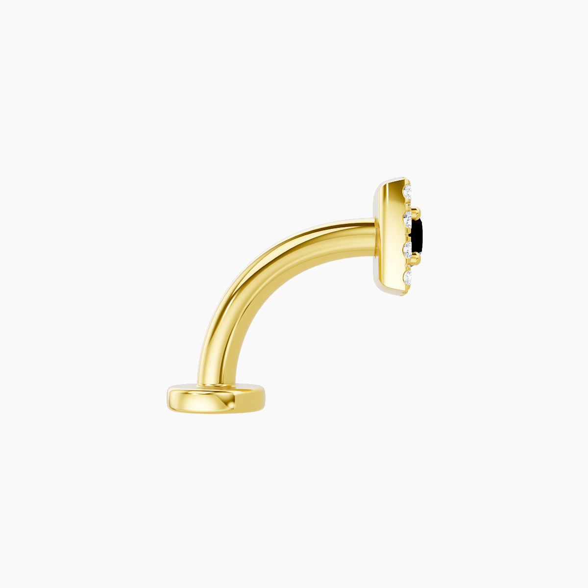 Diane | 18k Yellow Gold 8 mm 5 mm Black Diamond & Diamond Floating Navel Piercing