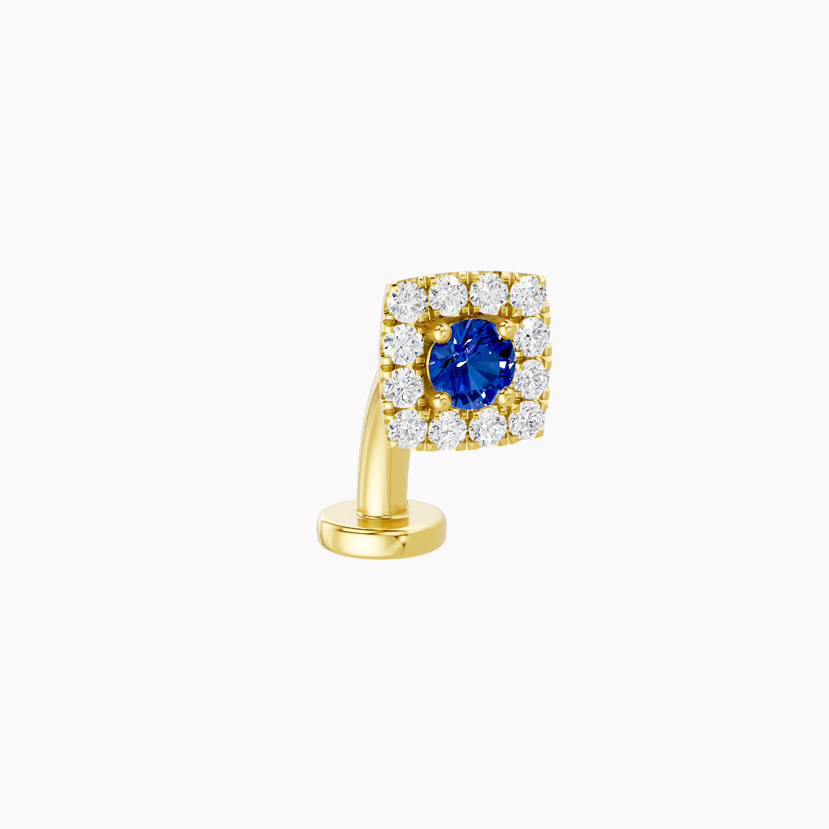 Diane | 18k Yellow Gold 8 mm 5 mm Sapphire & Diamond Floating Navel Piercing