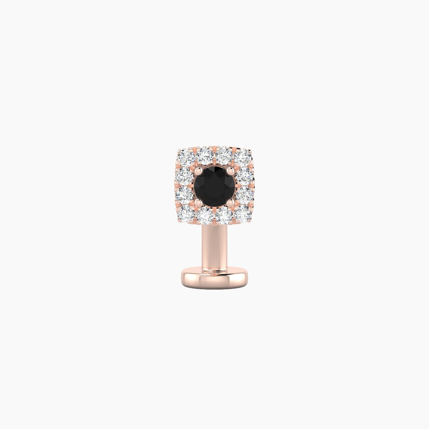 Diane | 18k Rose Gold 8 mm 5 mm Black Diamond & Diamond Floating Navel Piercing