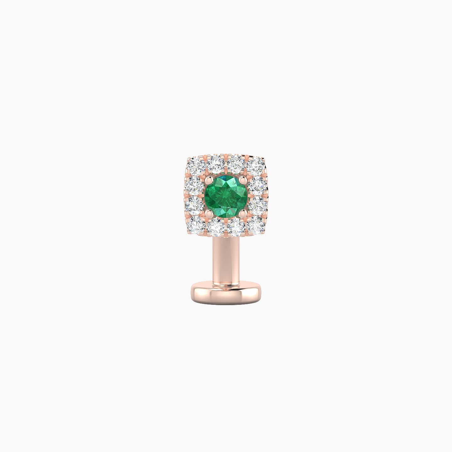 Diane | 18k Rose Gold 8 mm 5 mm Emerald & Diamond Floating Navel Piercing
