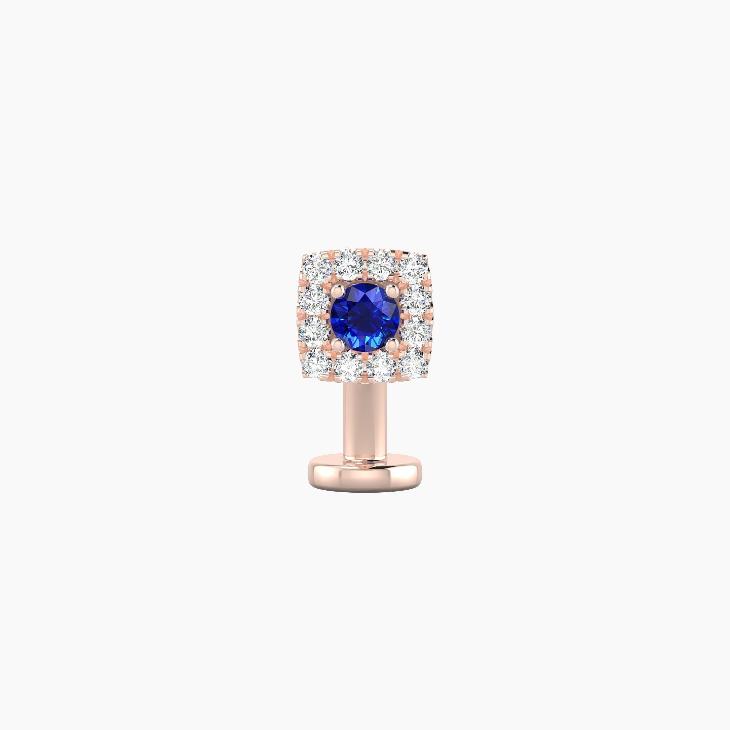 Diane | 18k Rose Gold 8 mm 5 mm Sapphire & Diamond Floating Navel Piercing