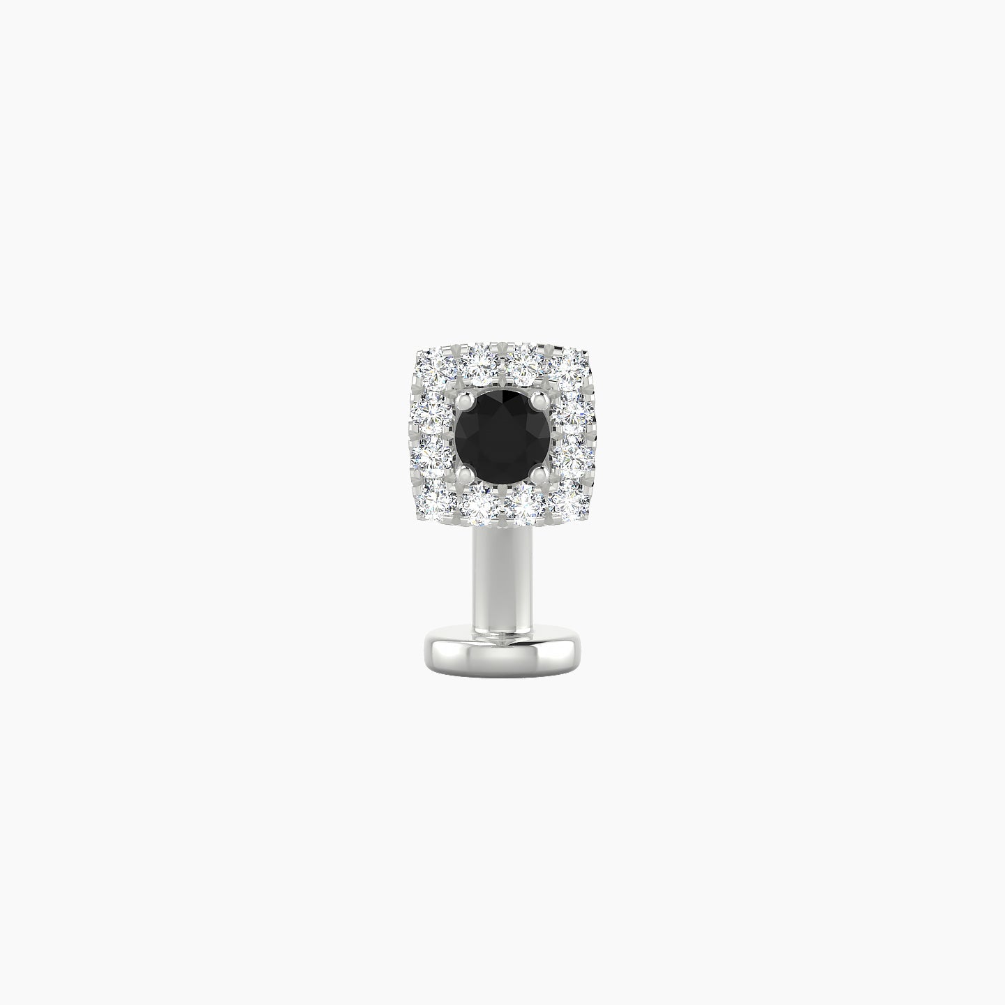 Diane | 18k White Gold 8 mm 5 mm Black Diamond & Diamond Floating Navel Piercing