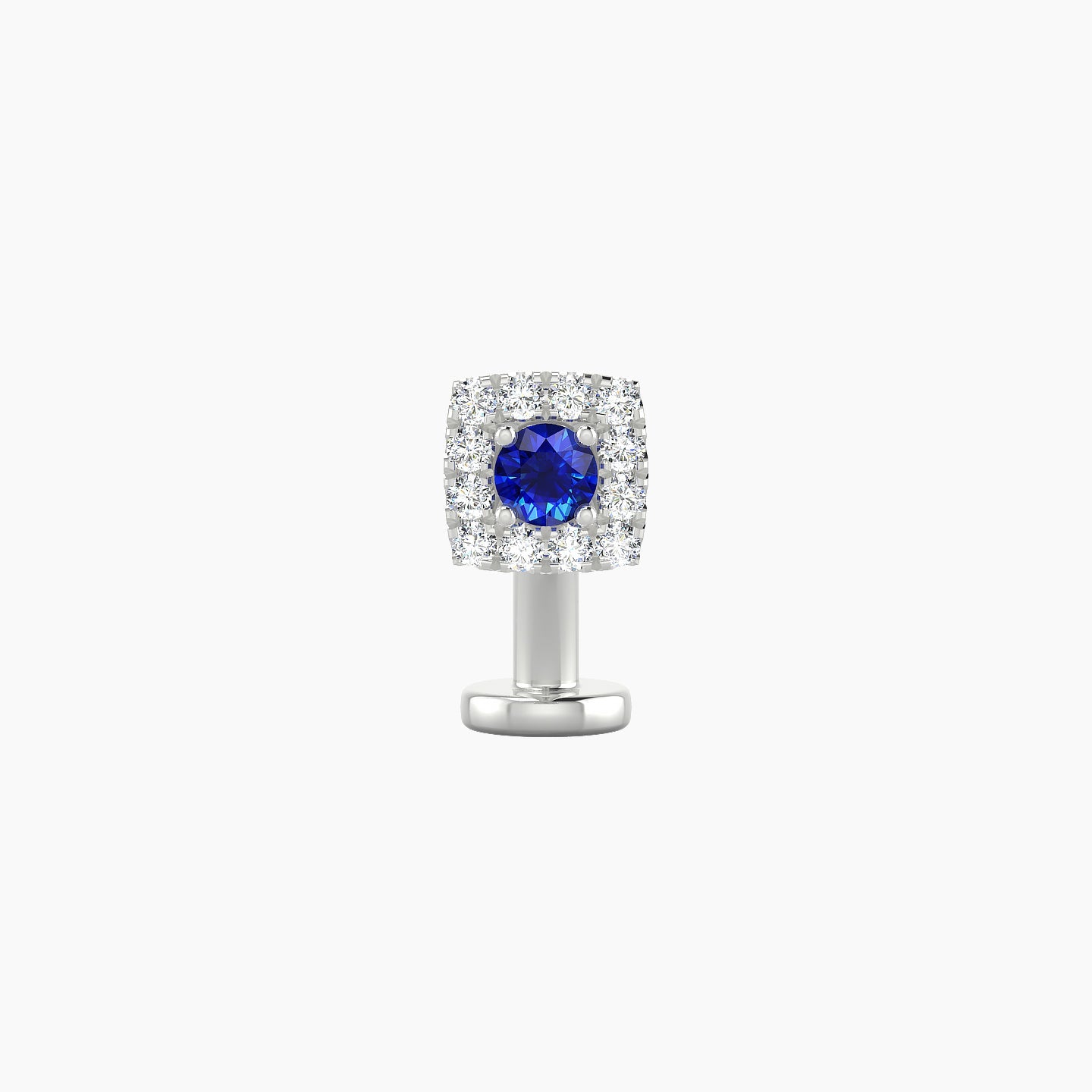 Diane | 18k White Gold 8 mm 5 mm Sapphire & Diamond Floating Navel Piercing