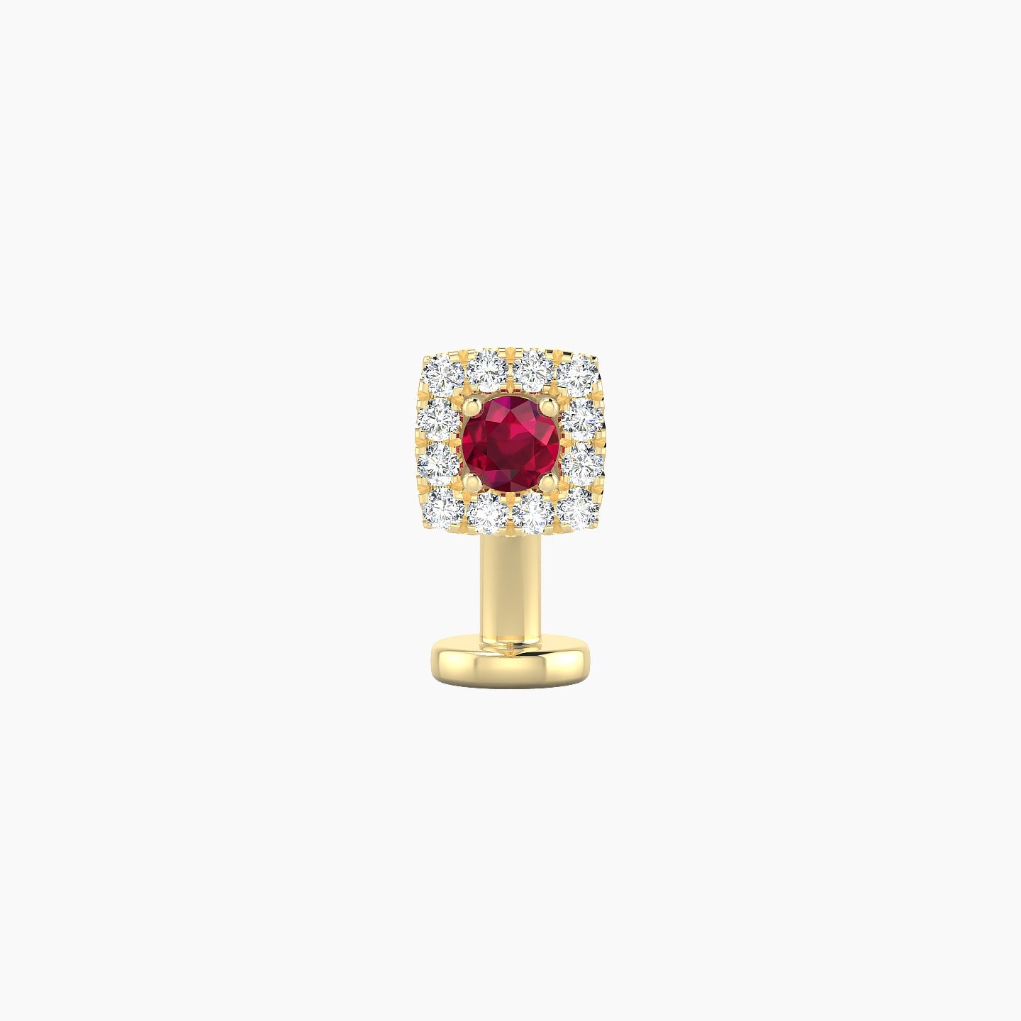Diane | 18k Yellow Gold 8 mm 5 mm Ruby & Diamond Floating Navel Piercing