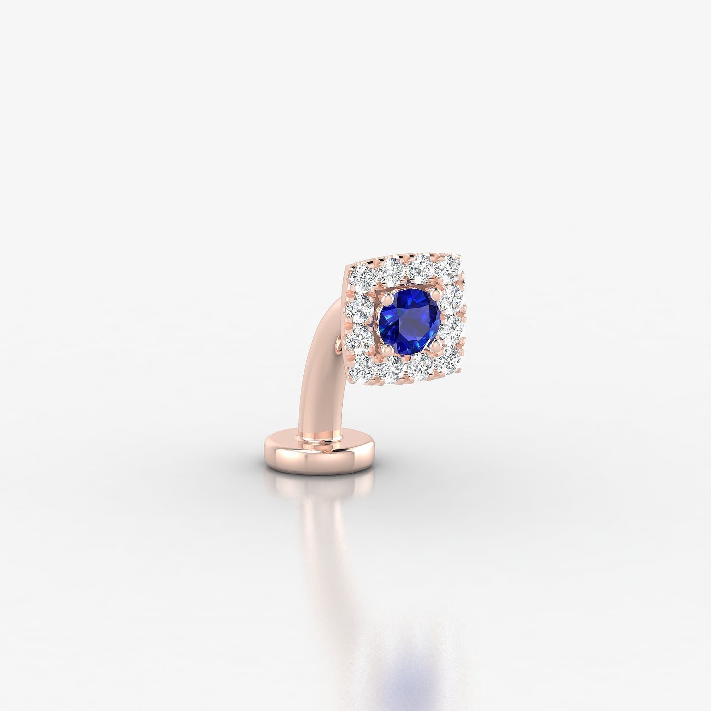 Diane | 18k Rose Gold 8 mm 5 mm Sapphire & Diamond Floating Navel Piercing