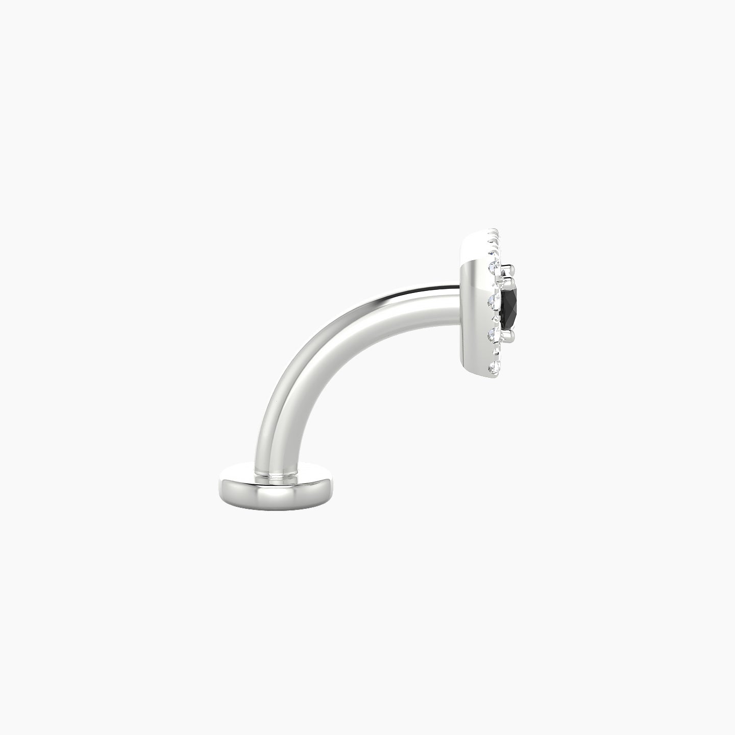 Diane | 18k White Gold 8 mm 5 mm Black Diamond & Diamond Floating Navel Piercing