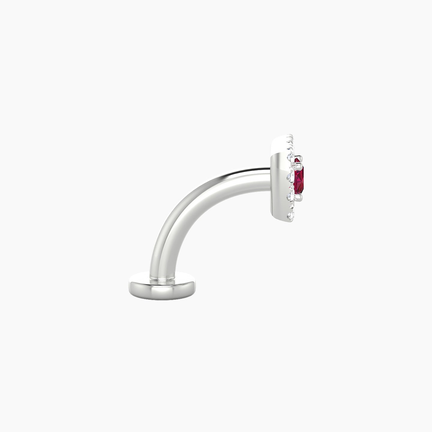 Diane | 18k White Gold 8 mm 5 mm Ruby & Diamond Floating Navel Piercing