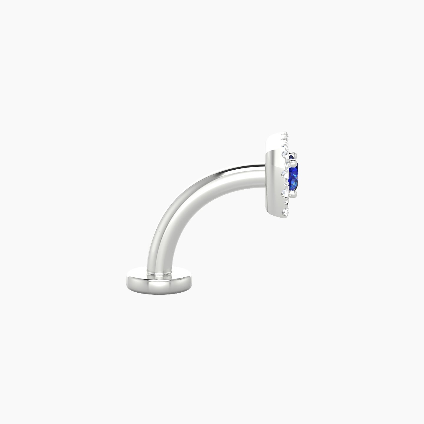 Diane | 18k White Gold 8 mm 5 mm Sapphire & Diamond Floating Navel Piercing