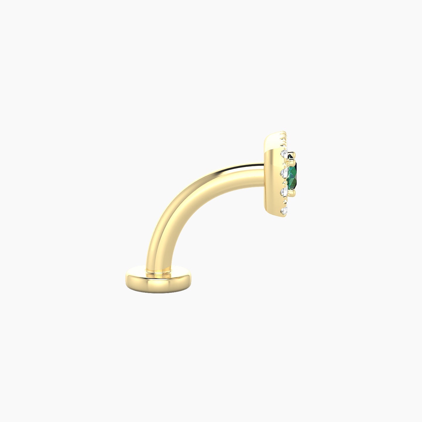 Diane | 18k Yellow Gold 8 mm 5 mm Emerald & Diamond Floating Navel Piercing