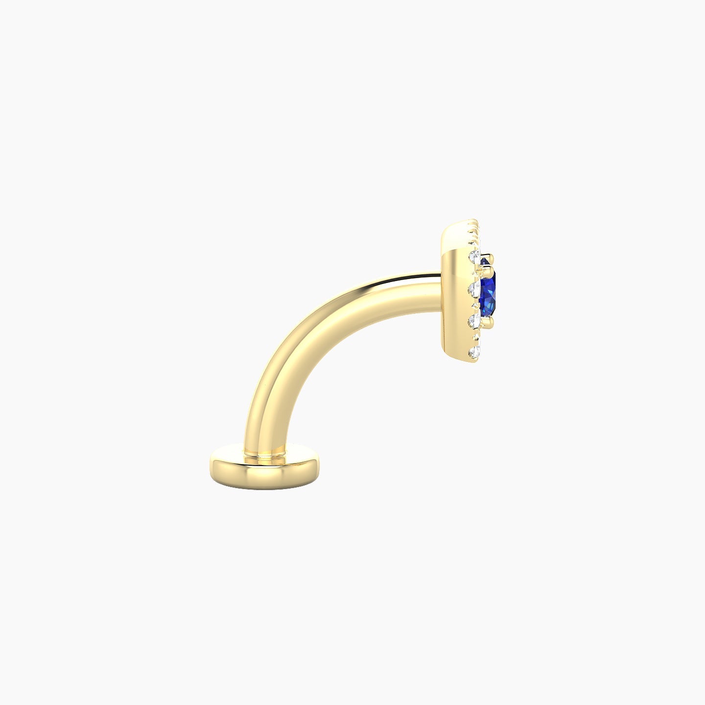 Diane | 18k Yellow Gold 8 mm 5 mm Sapphire & Diamond Floating Navel Piercing