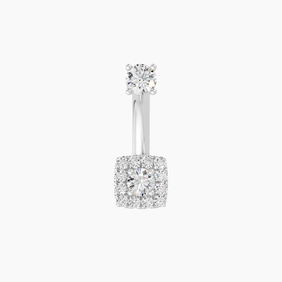 Diane | 18k White Gold 5 mm 8 mm Diamond Navel Piercing