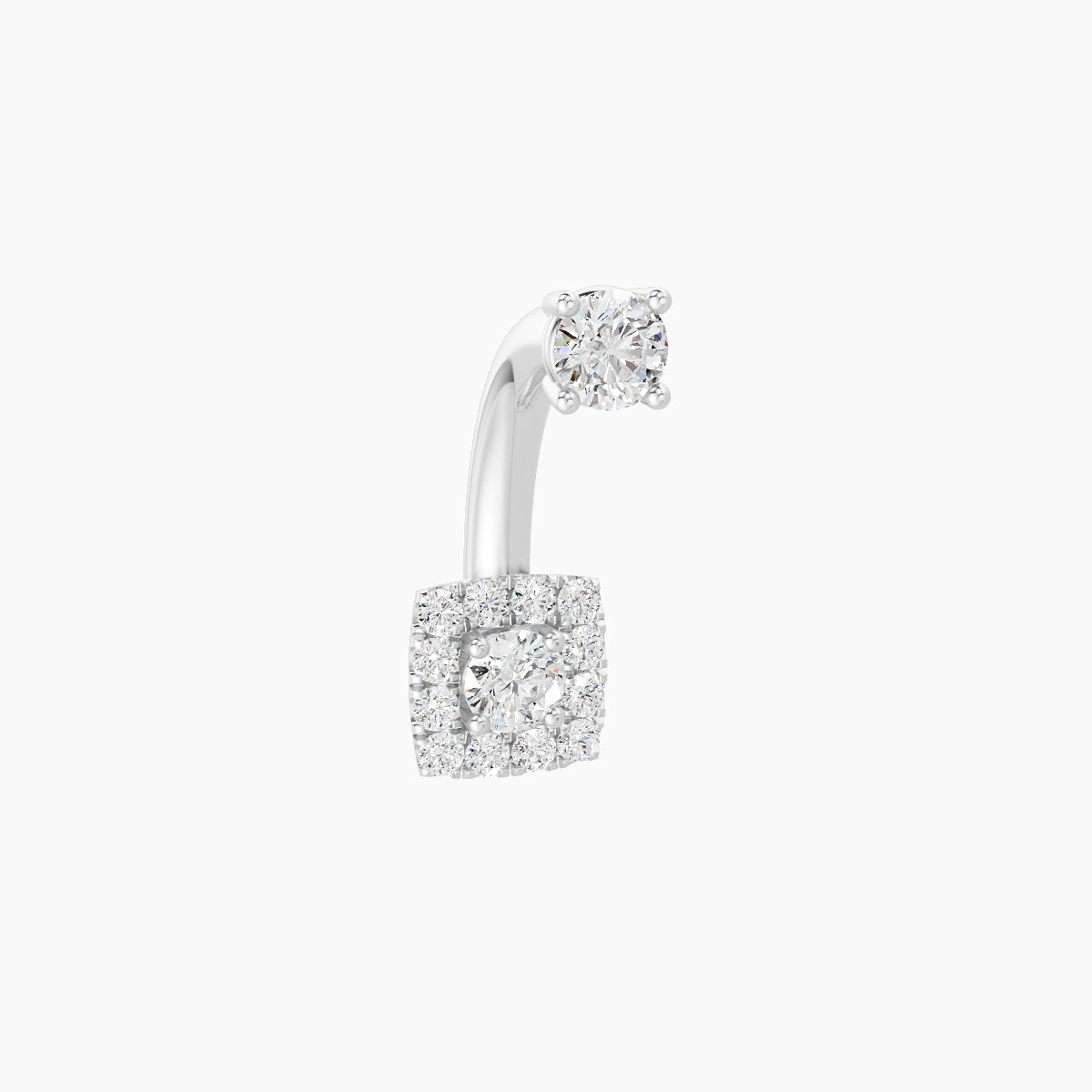 Diane | 18k White Gold 5 mm 8 mm Diamond Navel Piercing