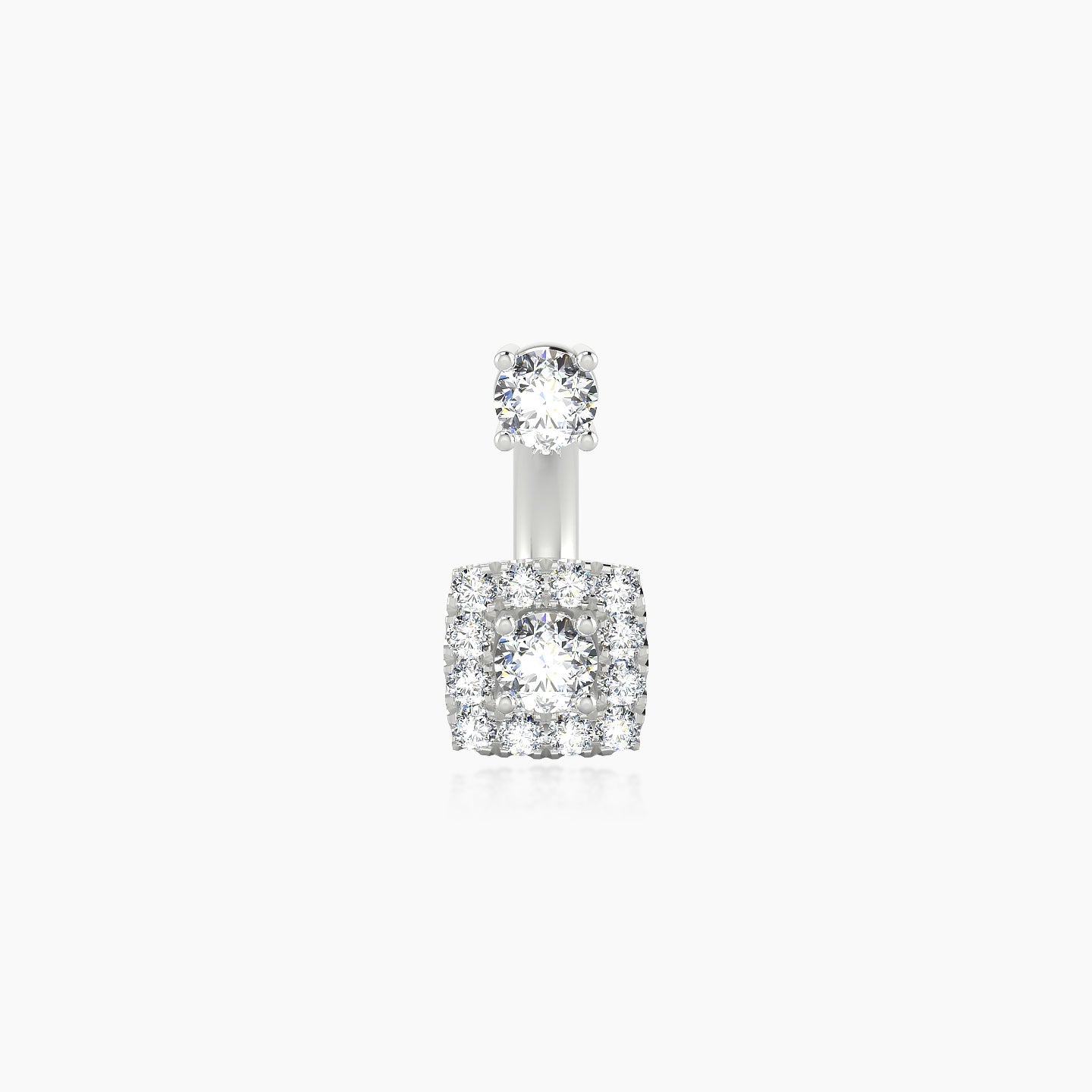Diane | 18k White Gold 8 mm 5 mm Diamond Navel Piercing